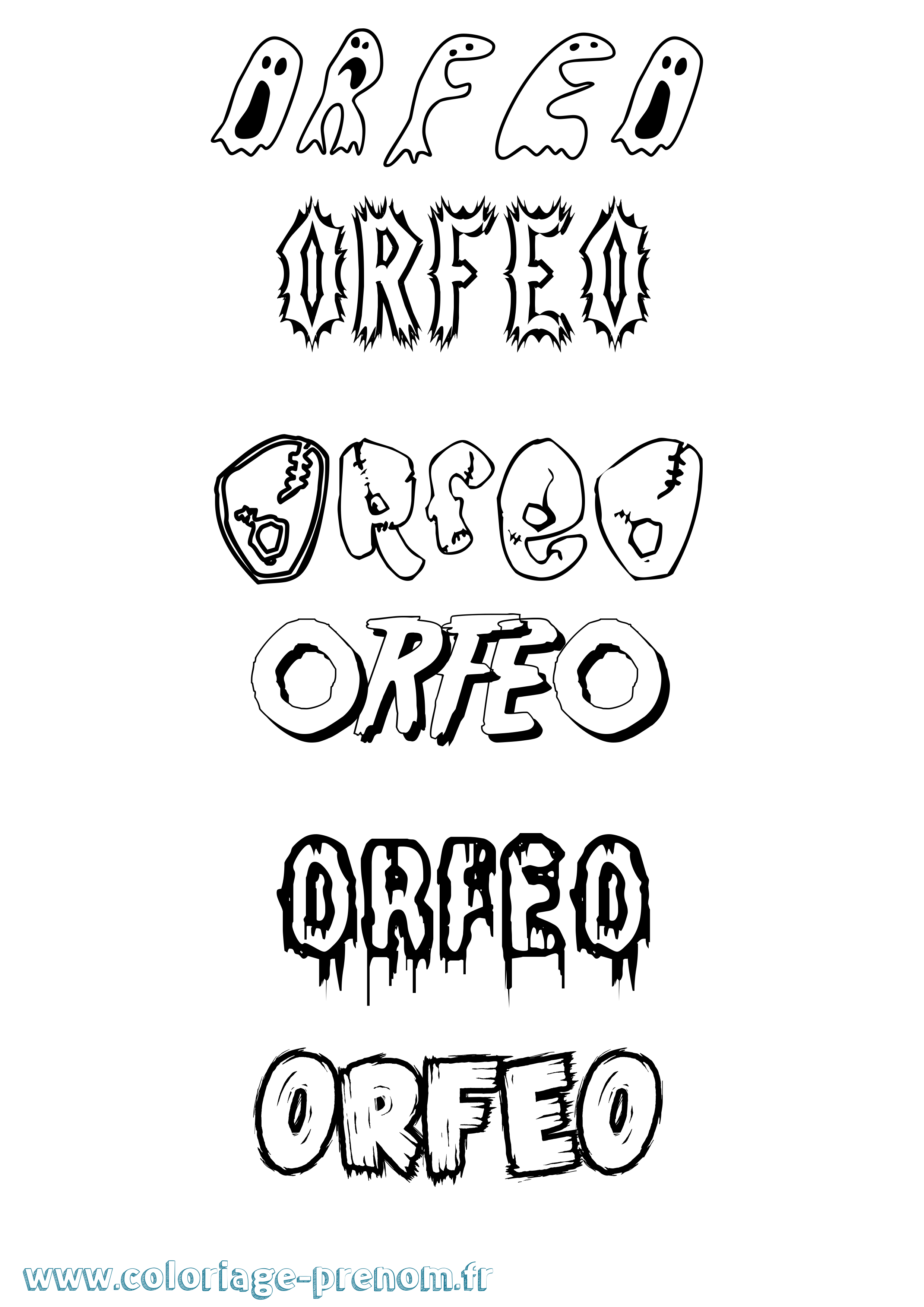 Coloriage Orfeo Frisson Coloriage prénom Orfeo Frisson
