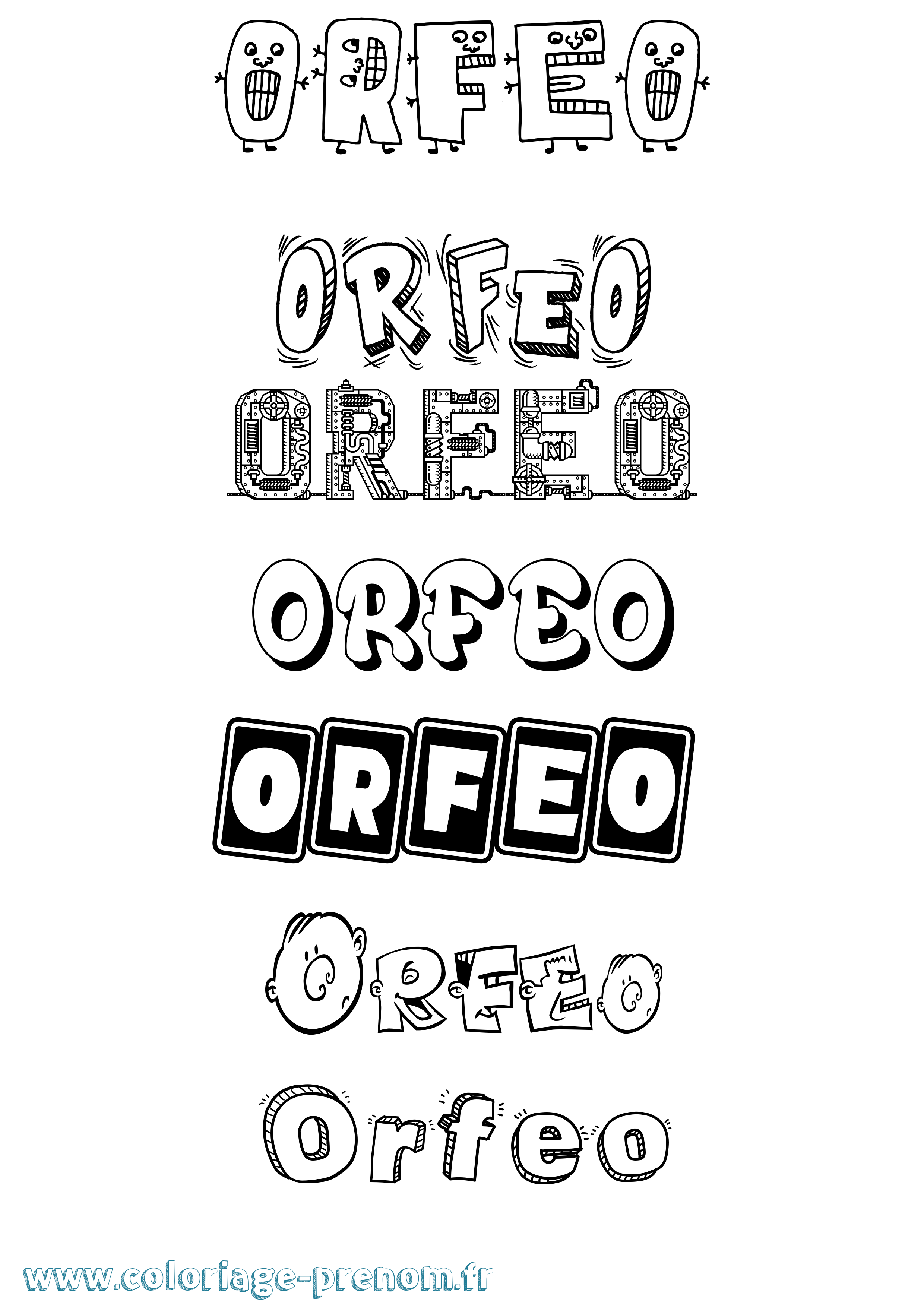 Coloriage Orfeo Fun Coloriage prénom Orfeo Fun