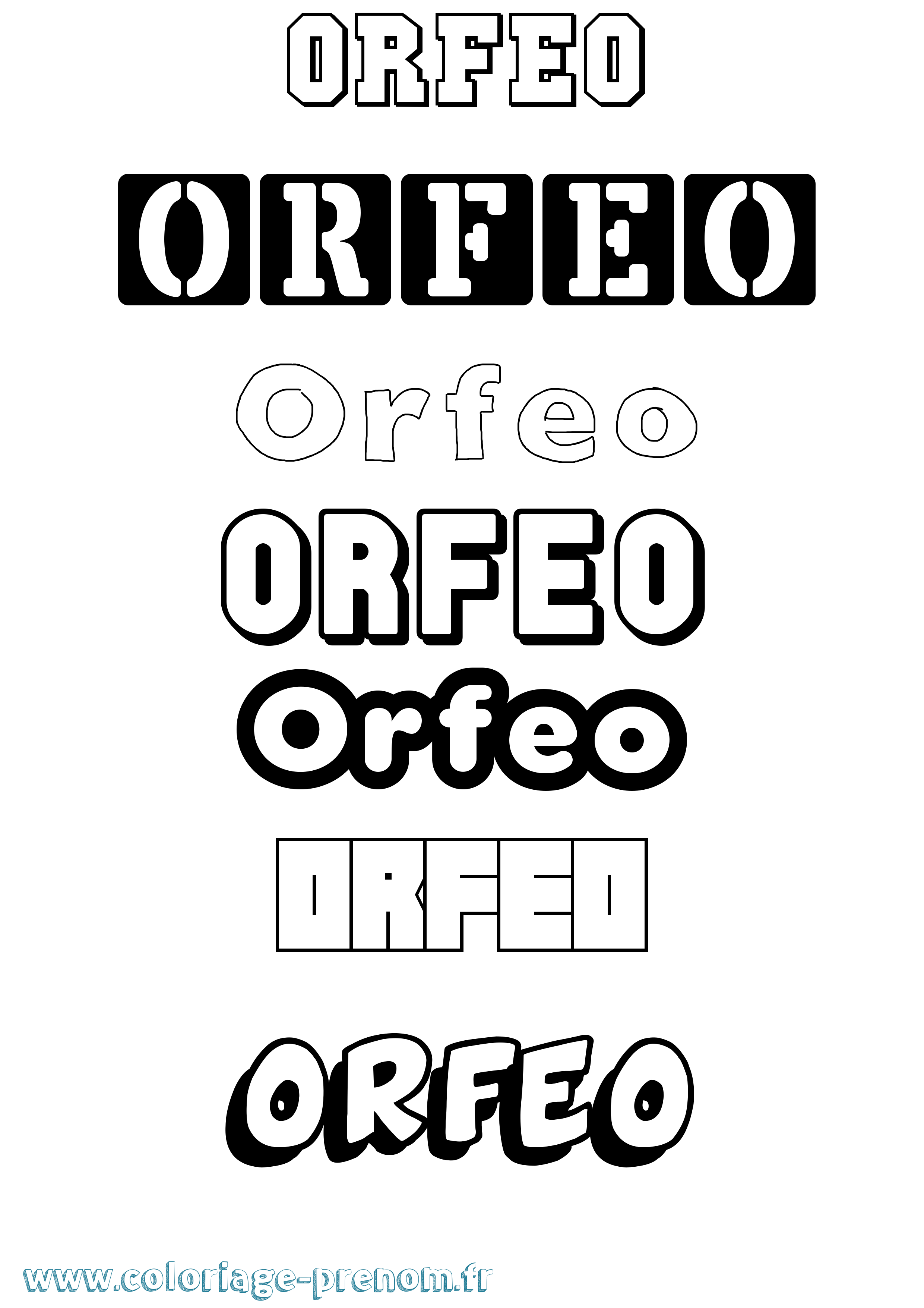 Coloriage Orfeo Simple Coloriage prénom Orfeo Simple