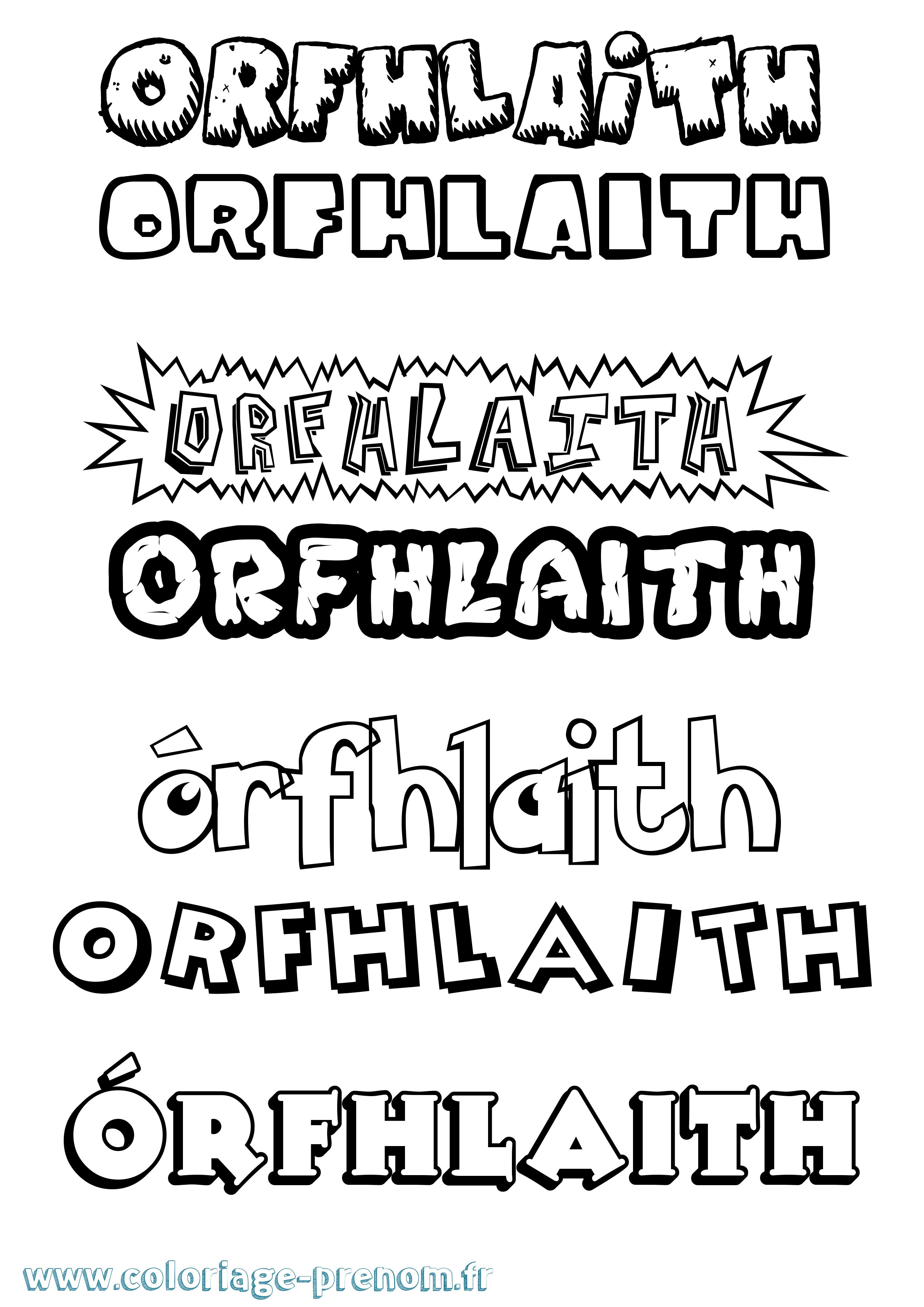 Coloriage Órfhlaith Dessin Animé Coloriage prénom Órfhlaith Dessin Animé