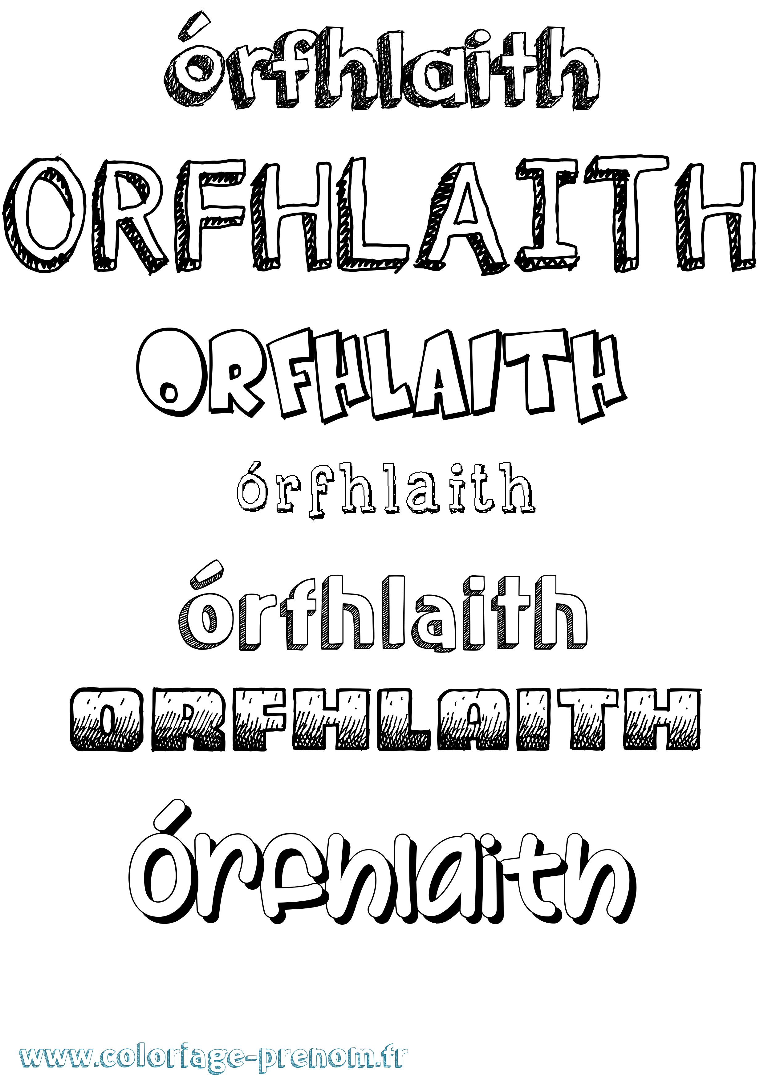 Coloriage Órfhlaith Dessiné Coloriage prénom Órfhlaith Dessiné