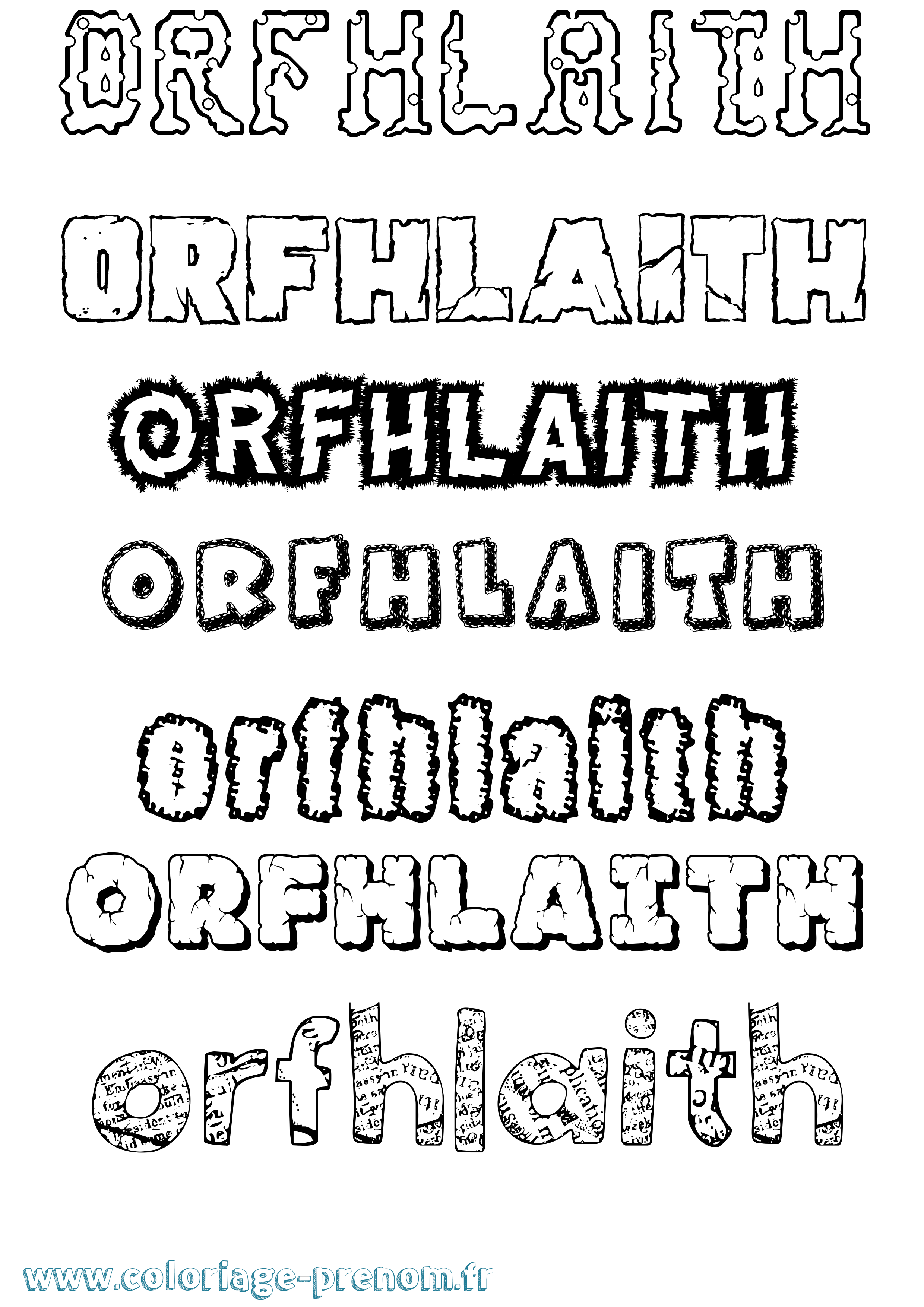 Coloriage Órfhlaith Destructuré Coloriage prénom Órfhlaith Destructuré