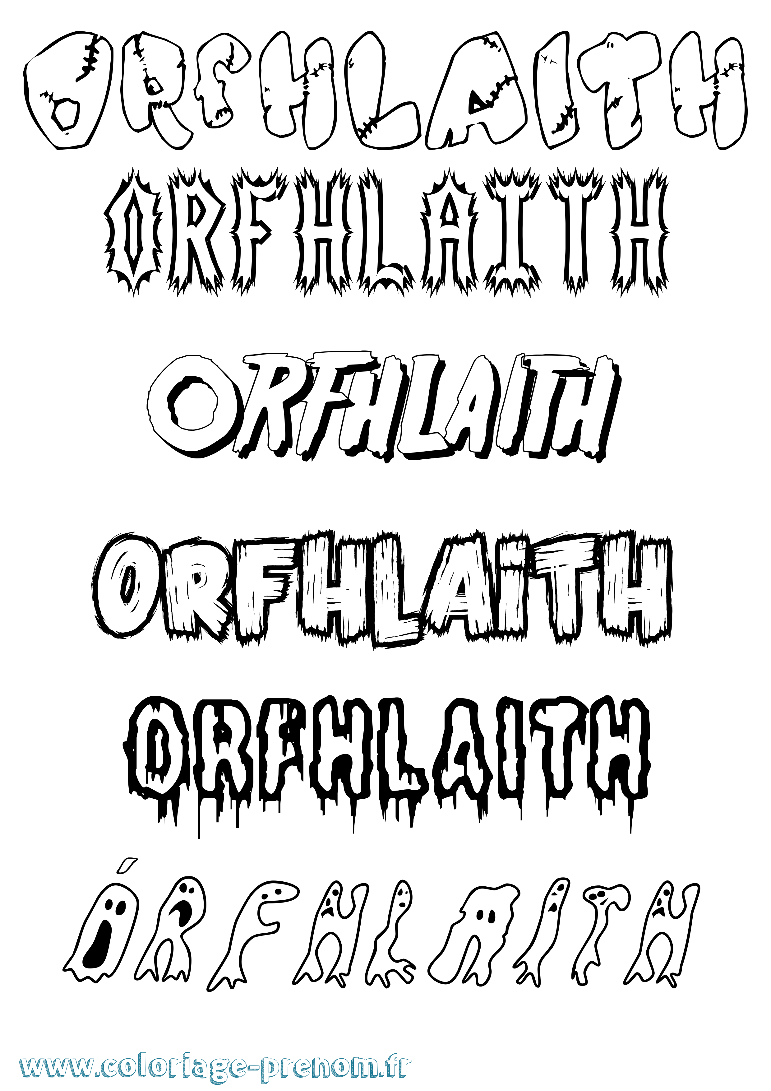 Coloriage Órfhlaith Frisson Coloriage prénom Órfhlaith Frisson