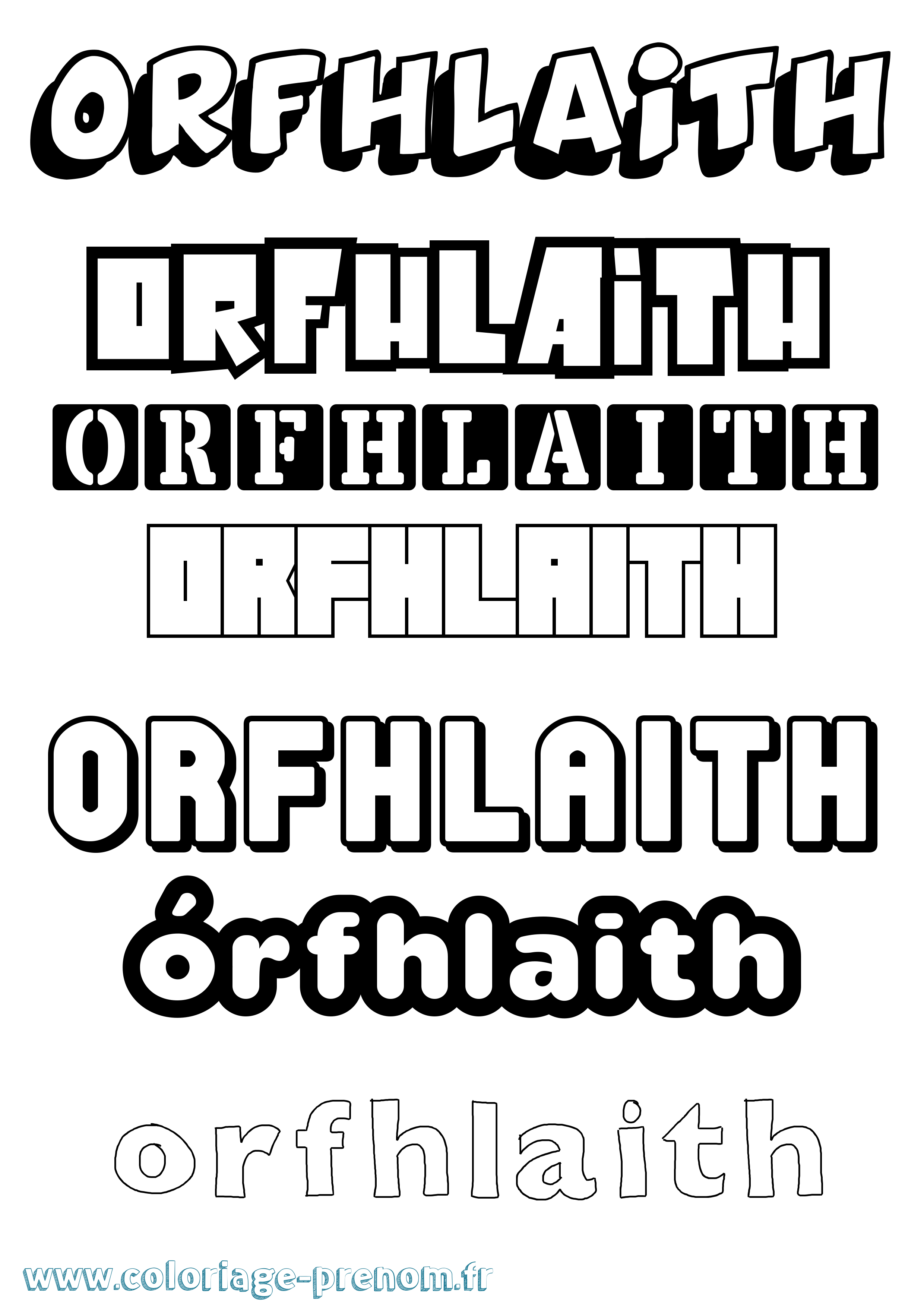 Coloriage Órfhlaith Simple Coloriage prénom Órfhlaith Simple