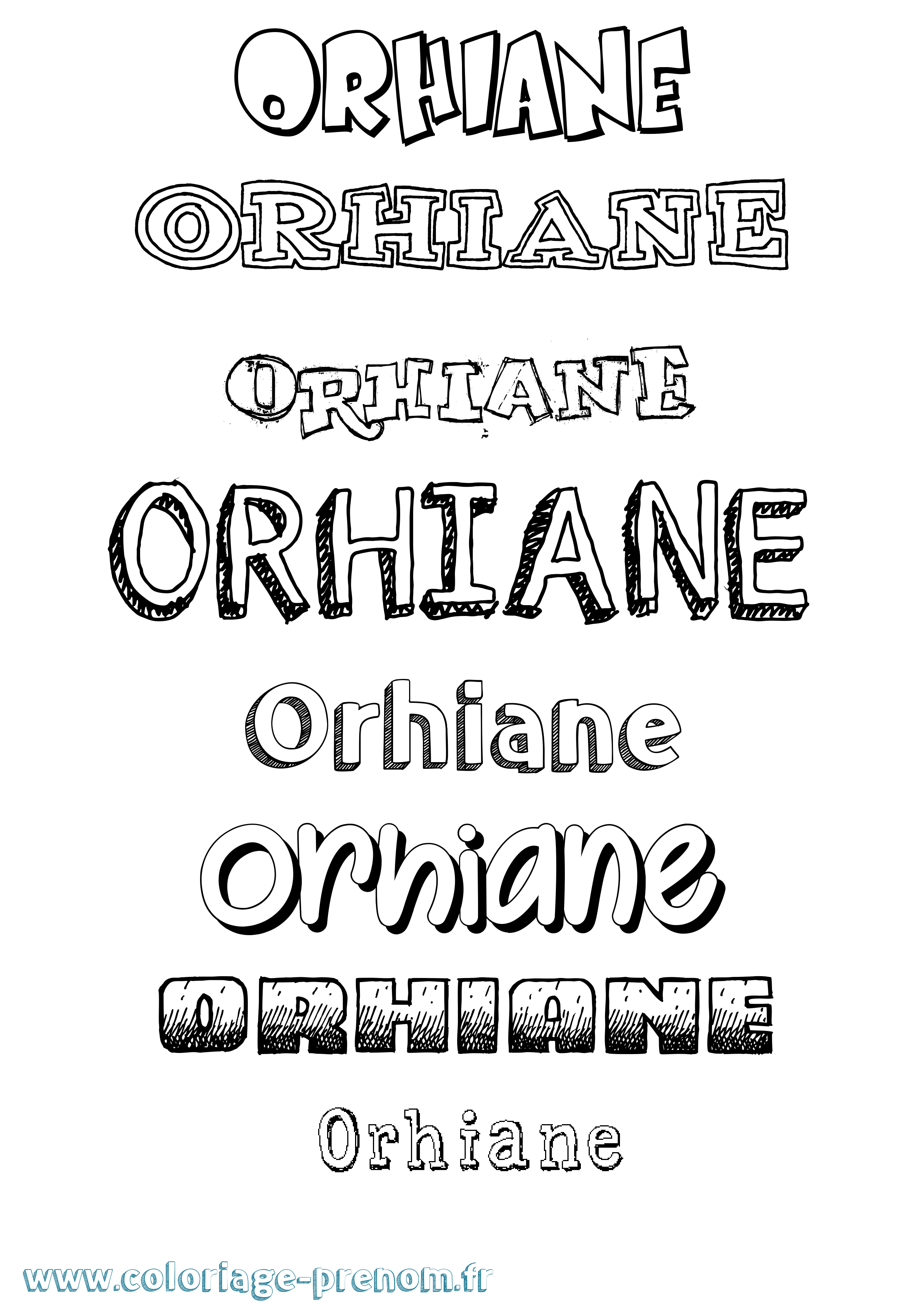 Coloriage Orhiane Dessiné Coloriage prénom Orhiane Dessiné