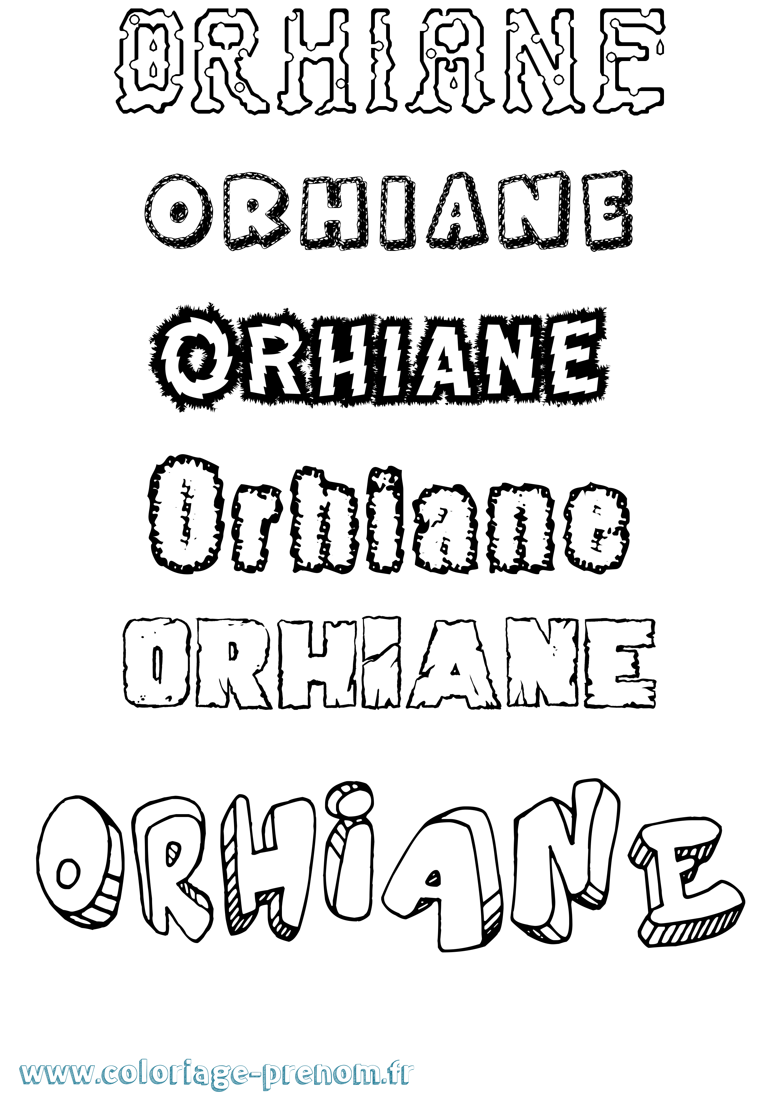 Coloriage Orhiane Destructuré Coloriage prénom Orhiane Destructuré