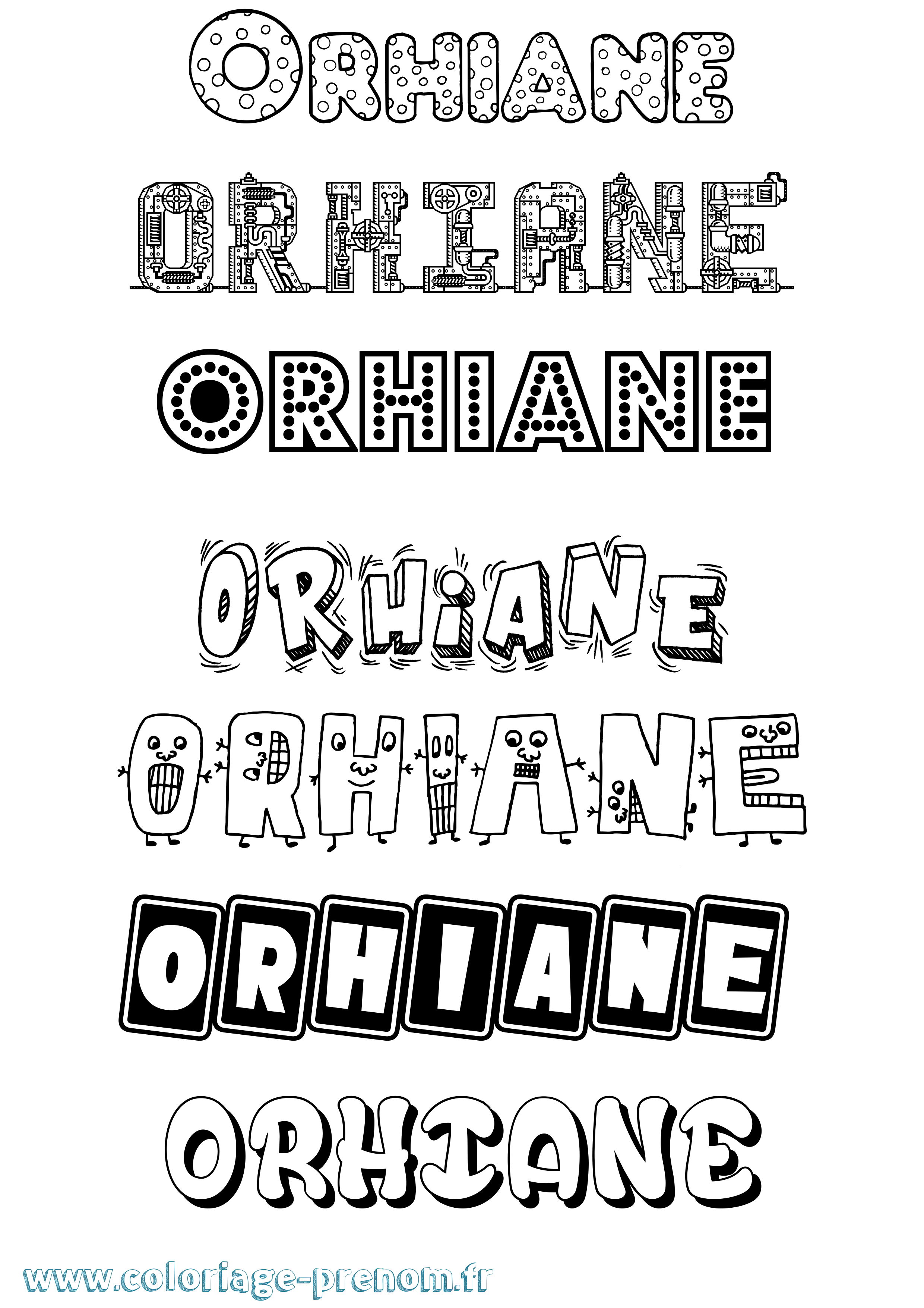Coloriage Orhiane Fun Coloriage prénom Orhiane Fun