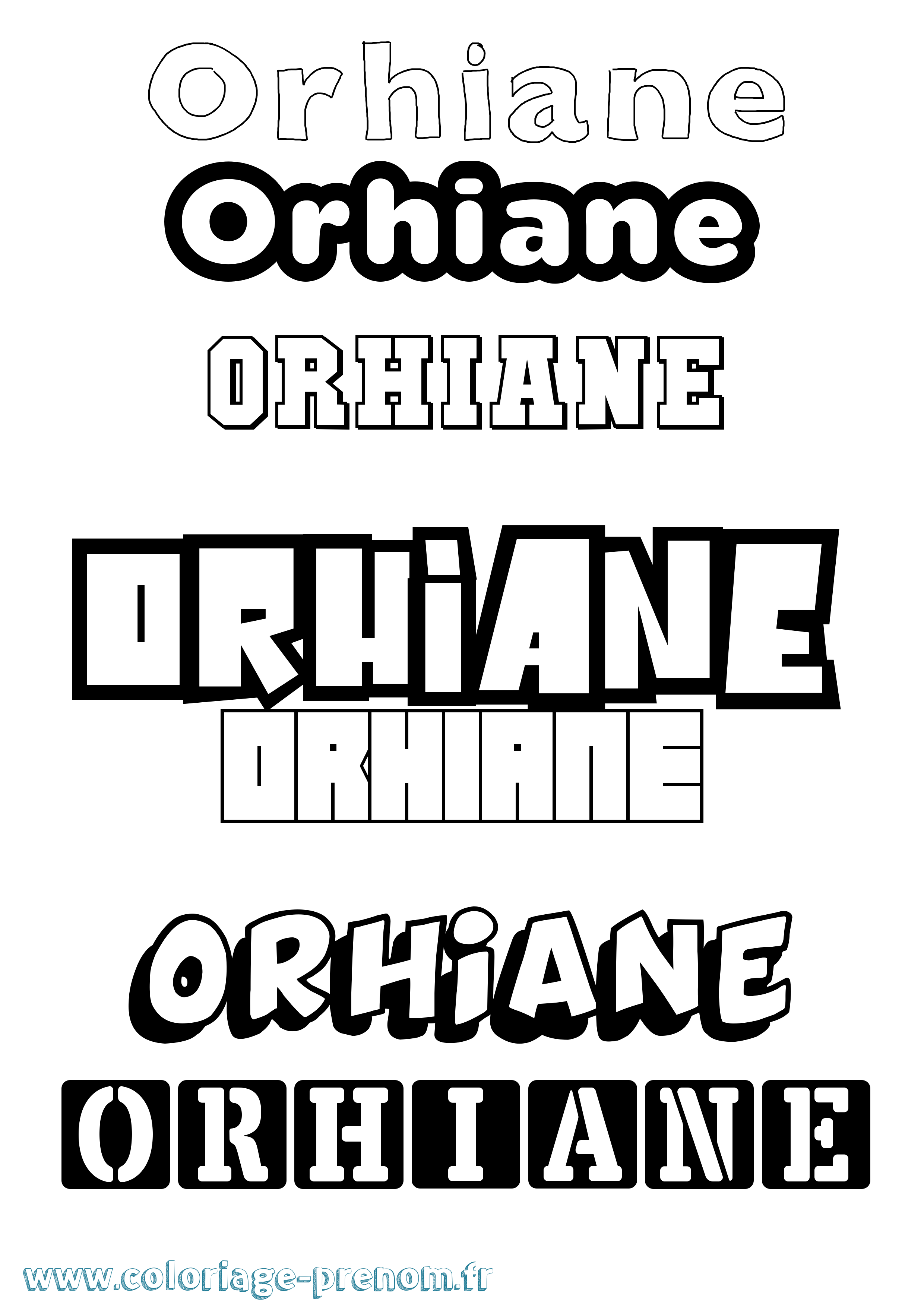 Coloriage Orhiane Simple Coloriage prénom Orhiane Simple