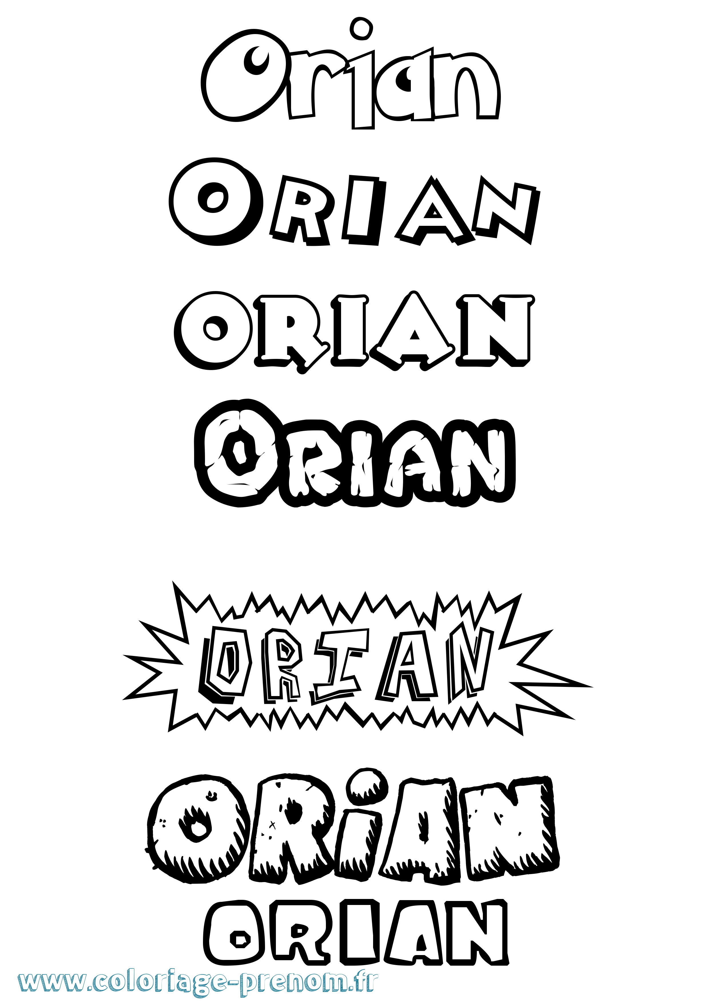 Coloriage Orian Dessin Animé Coloriage prénom Orian Dessin Animé