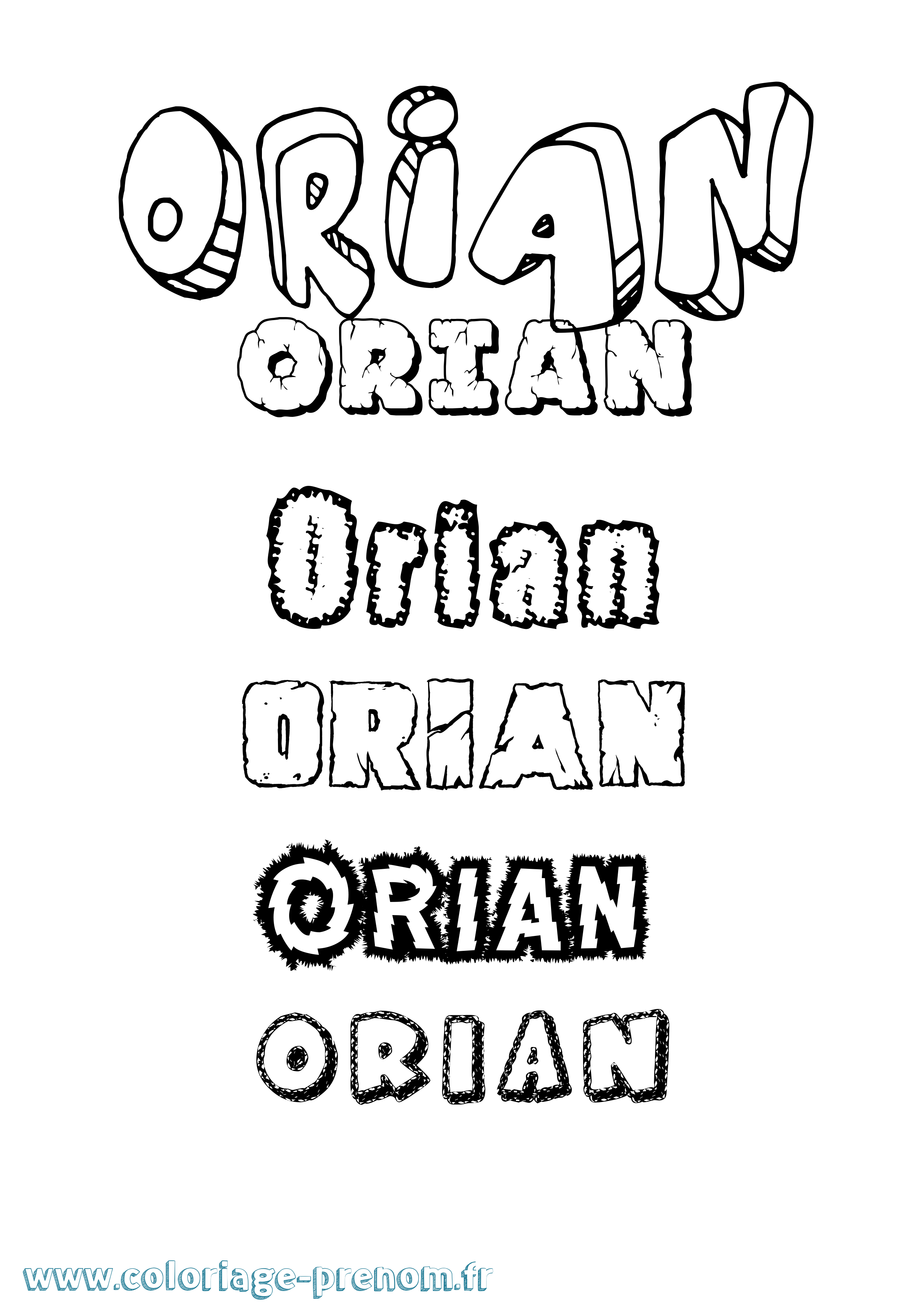 Coloriage Orian Destructuré Coloriage prénom Orian Destructuré