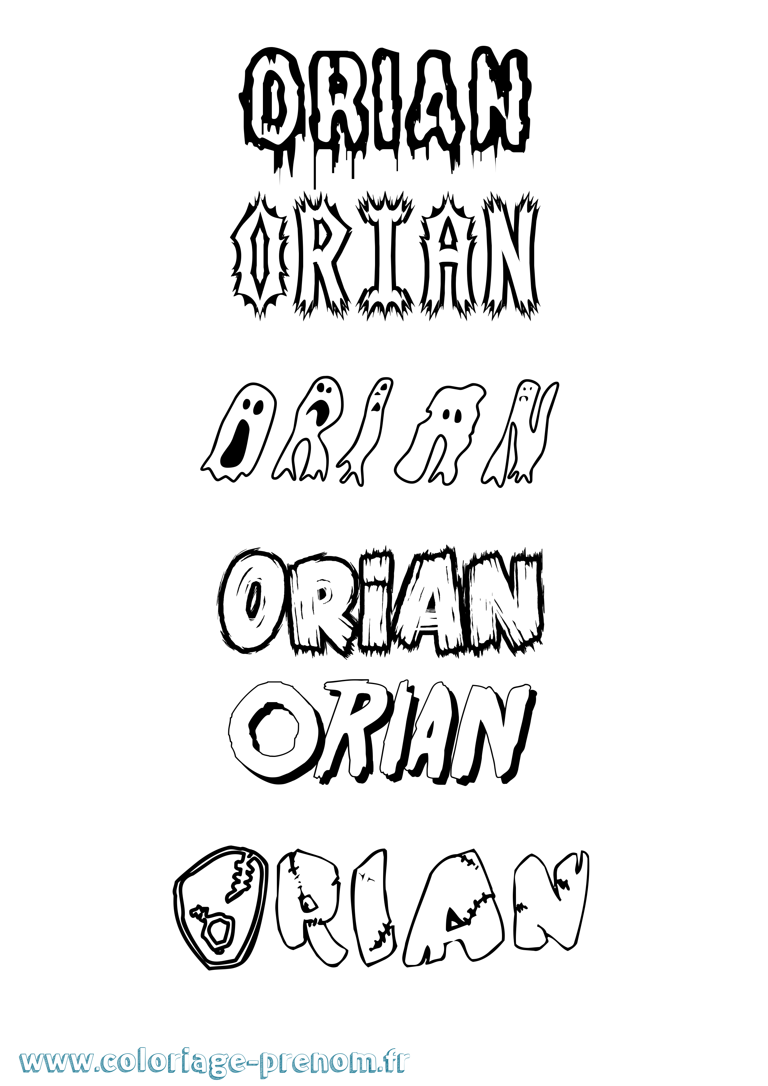 Coloriage Orian Frisson Coloriage prénom Orian Frisson