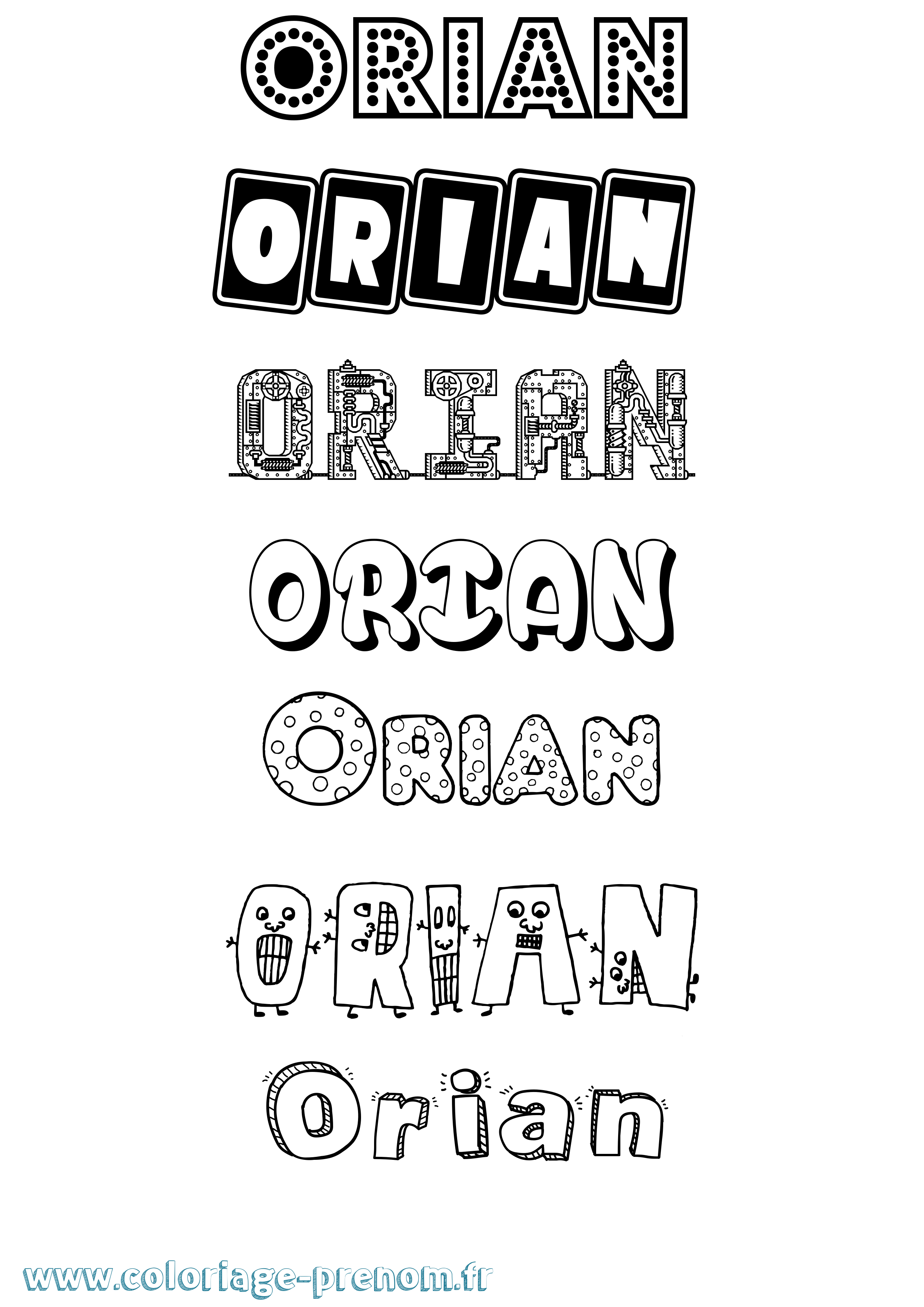 Coloriage Orian Fun Coloriage prénom Orian Fun