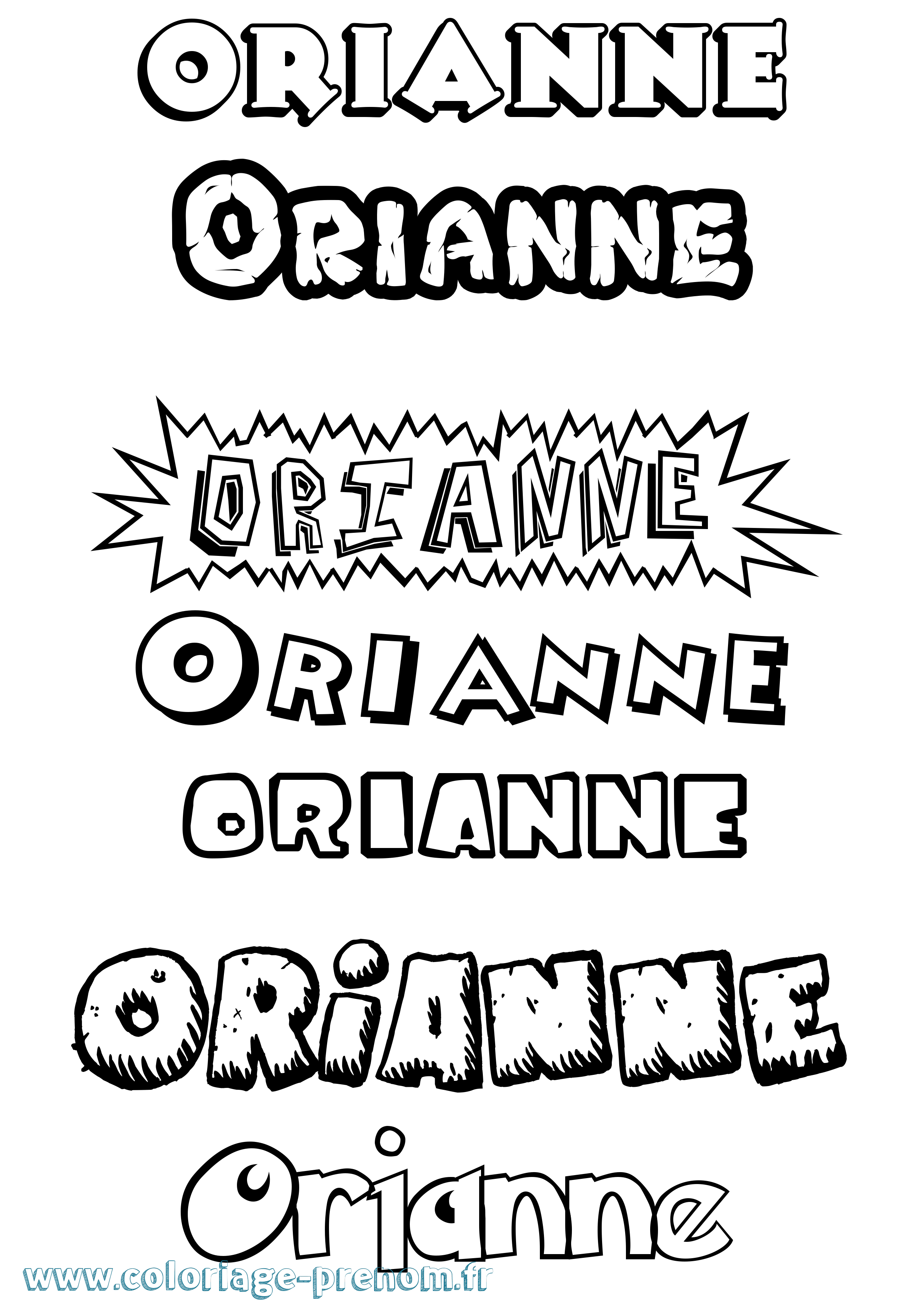 Coloriage Orianne Dessin Animé Coloriage prénom Orianne Dessin Animé