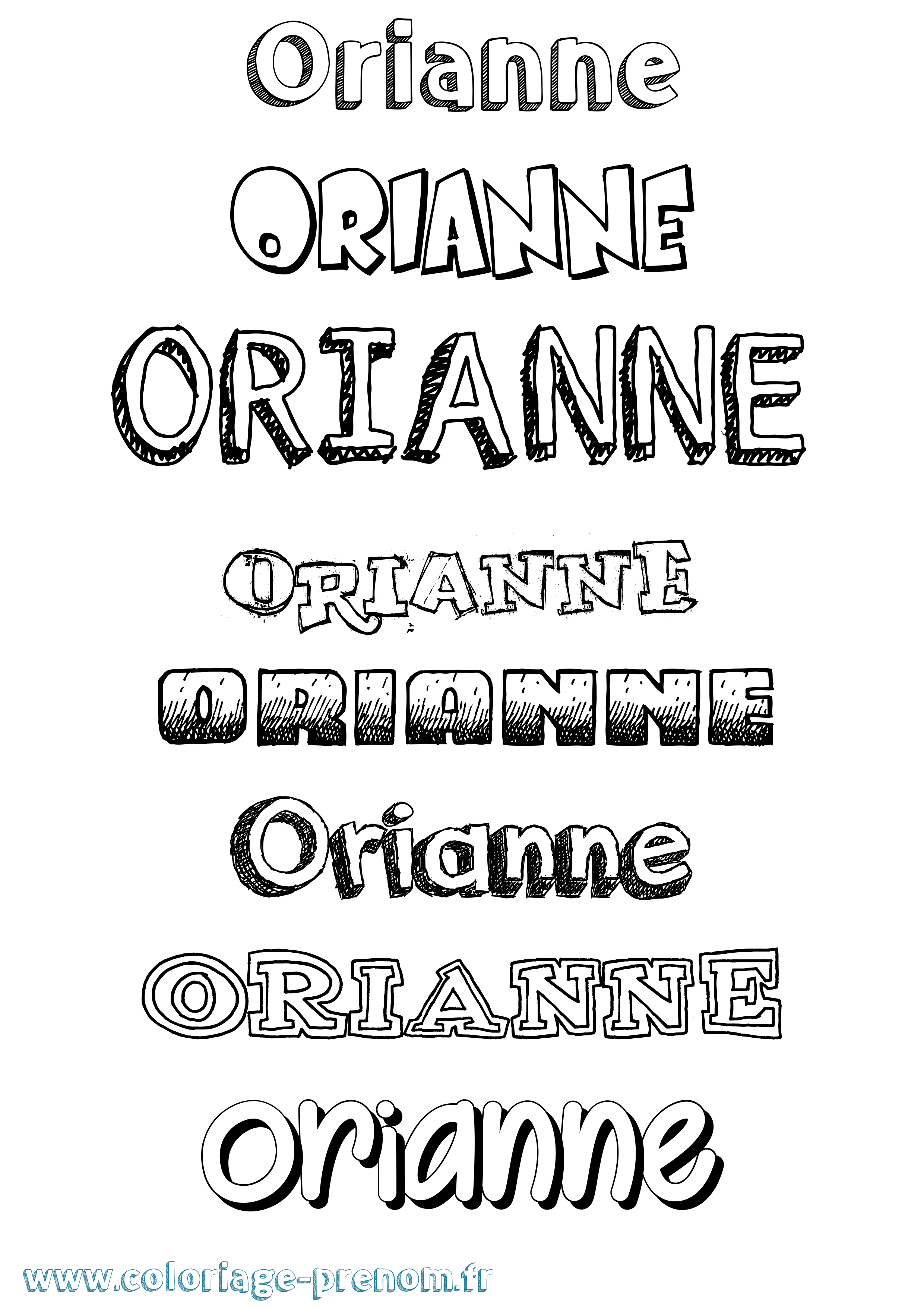 Coloriage Orianne Dessiné Coloriage prénom Orianne Dessiné