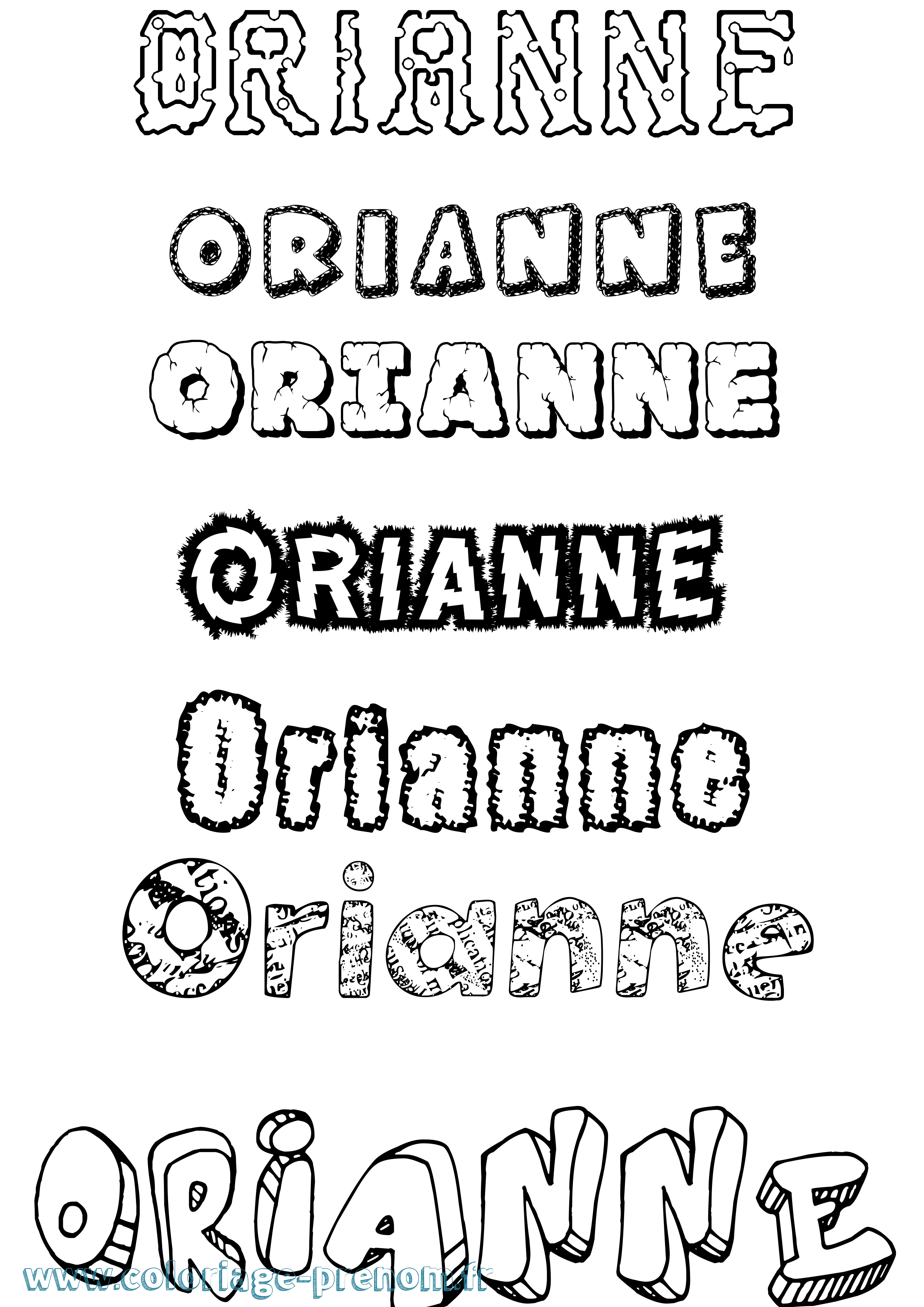 Coloriage Orianne Destructuré Coloriage prénom Orianne Destructuré