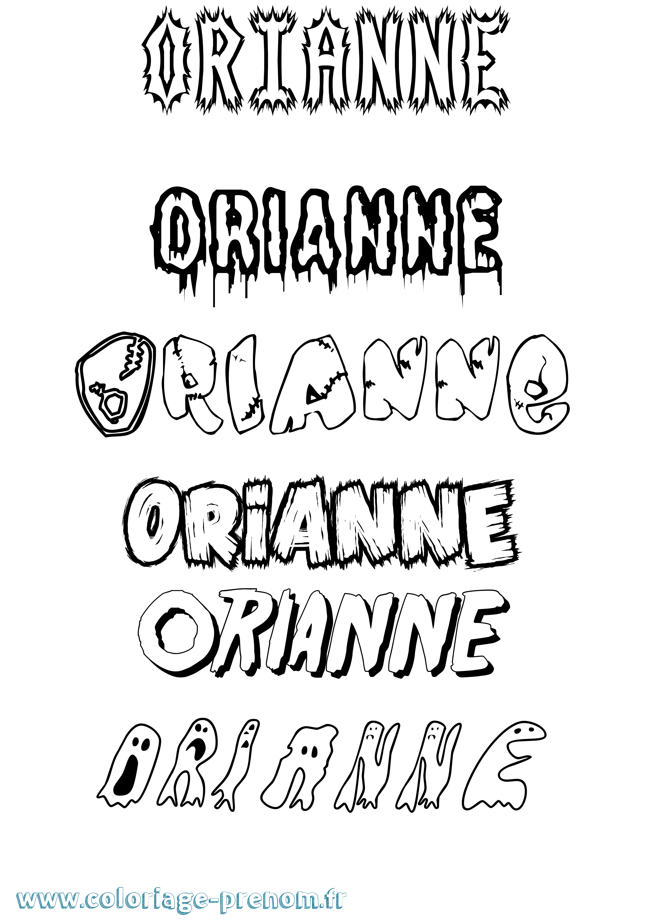 Coloriage Orianne Frisson Coloriage prénom Orianne Frisson