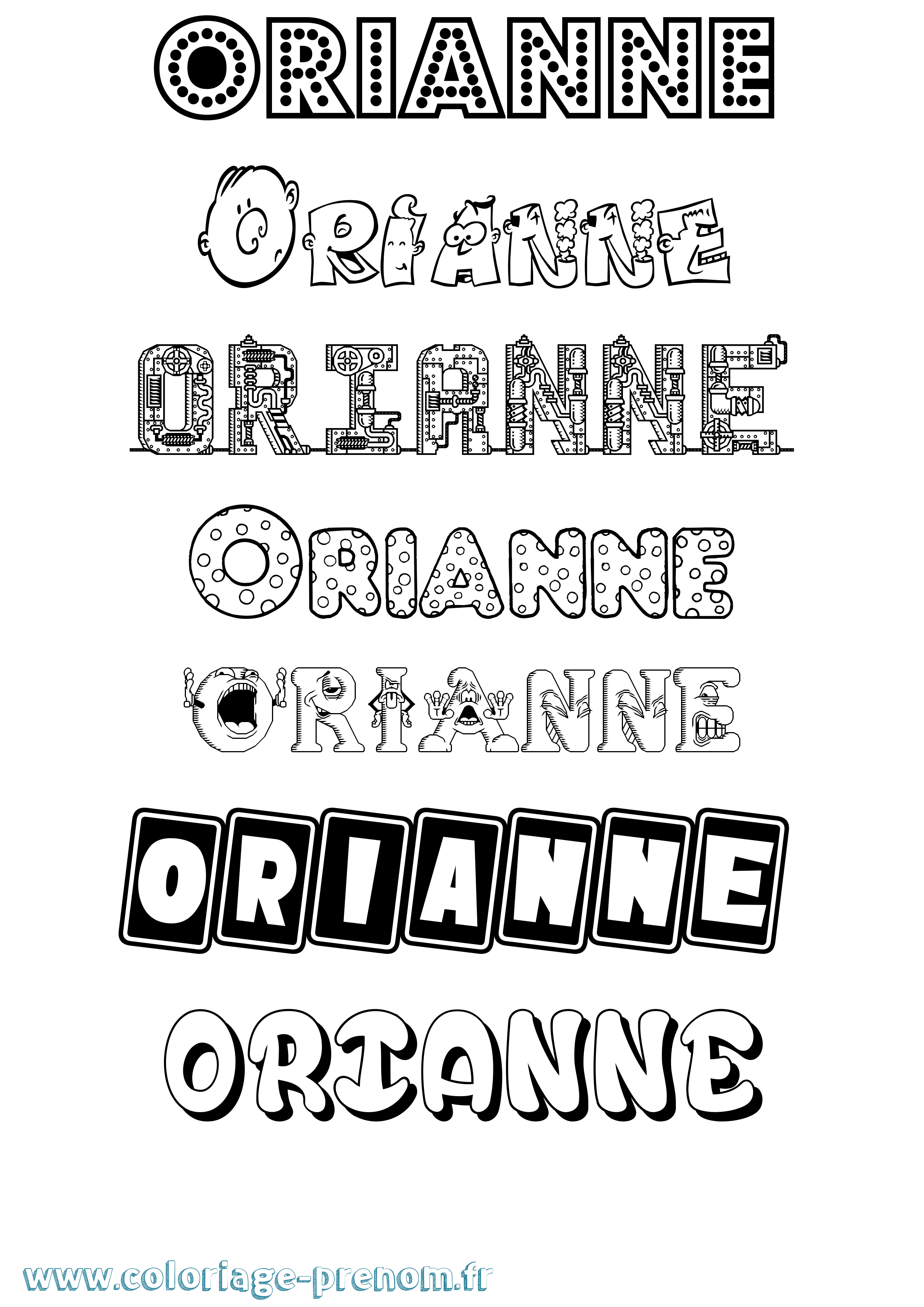 Coloriage Orianne Fun Coloriage prénom Orianne Fun