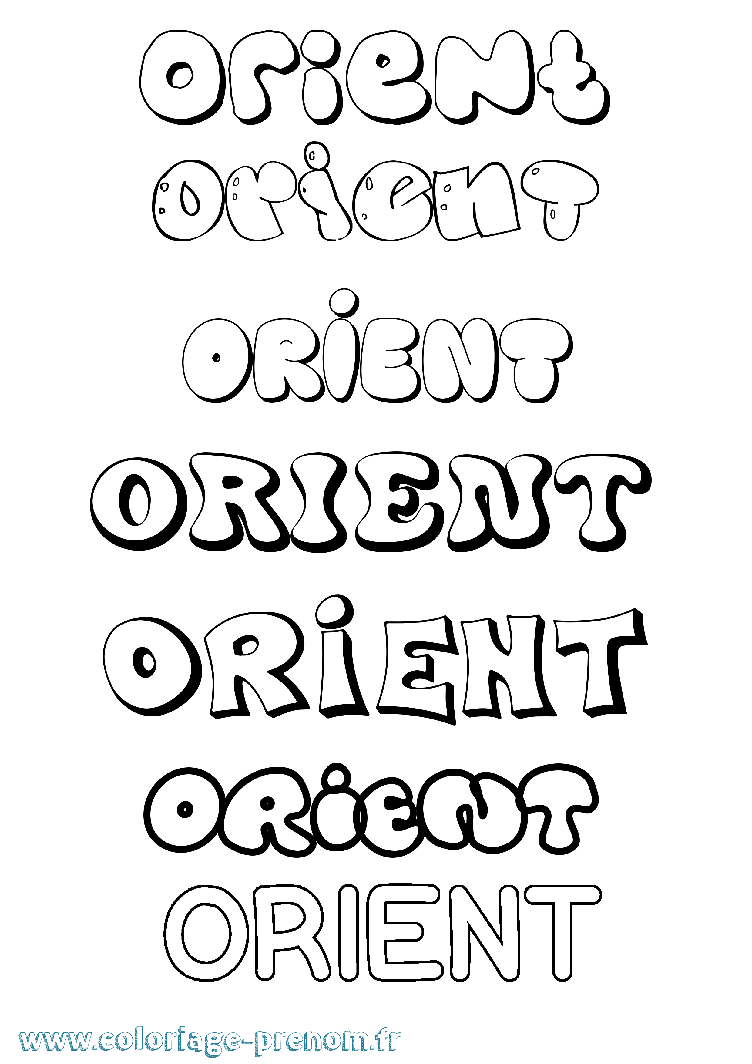 Coloriage Orient Bubble Coloriage prénom Orient Bubble