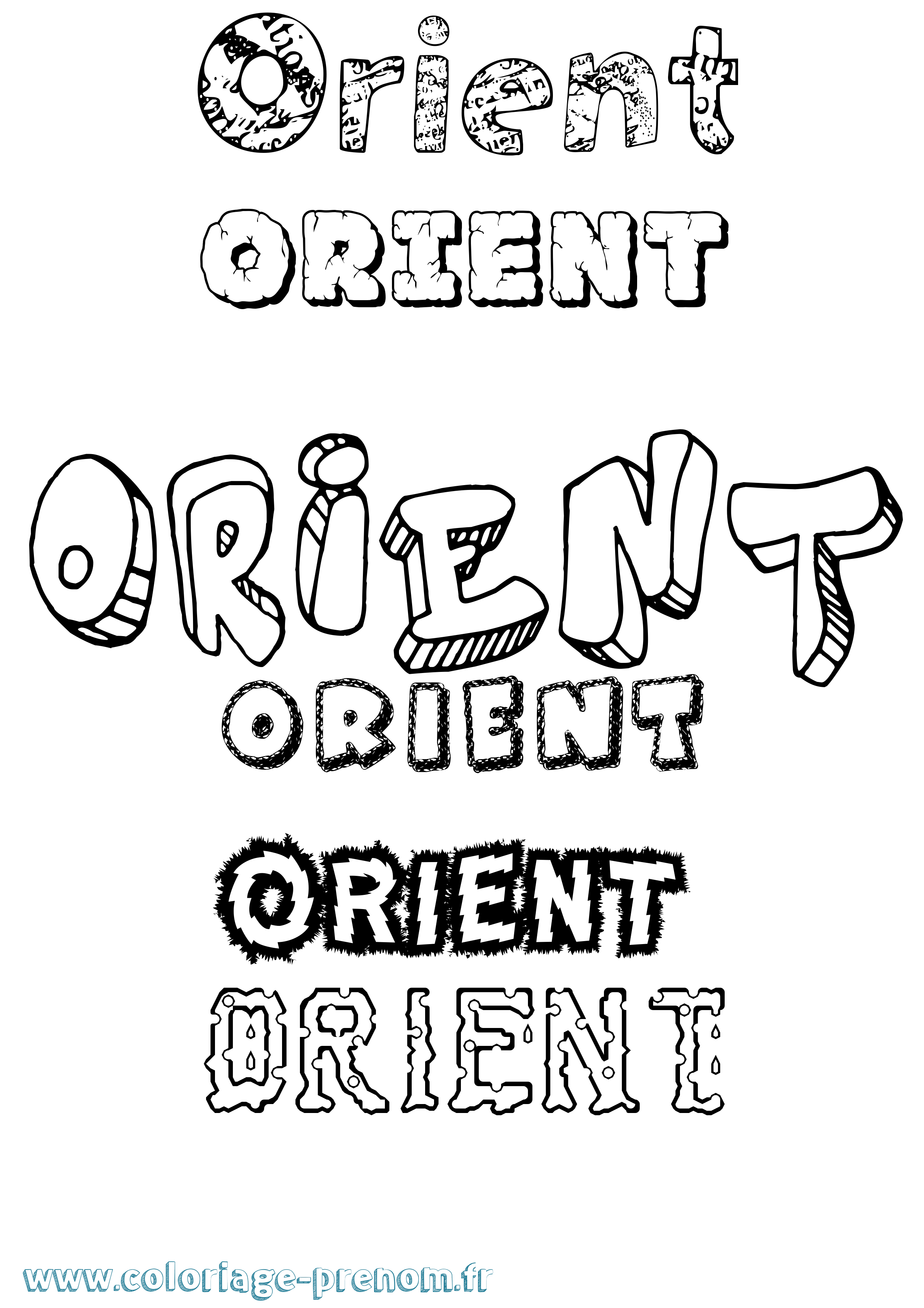 Coloriage Orient Destructuré Coloriage prénom Orient Destructuré