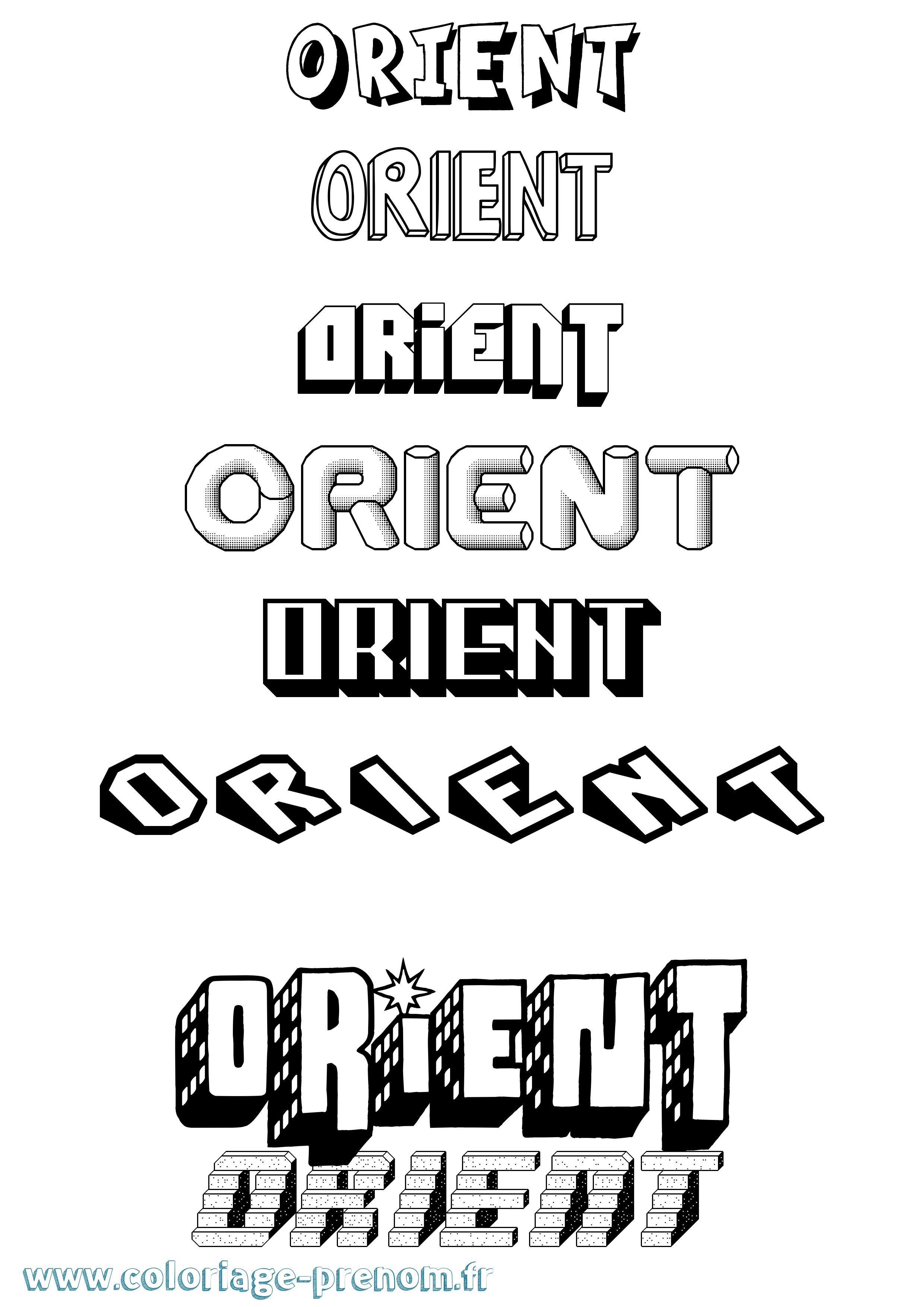 Coloriage Orient Effet 3D Coloriage prénom Orient Effet 3D