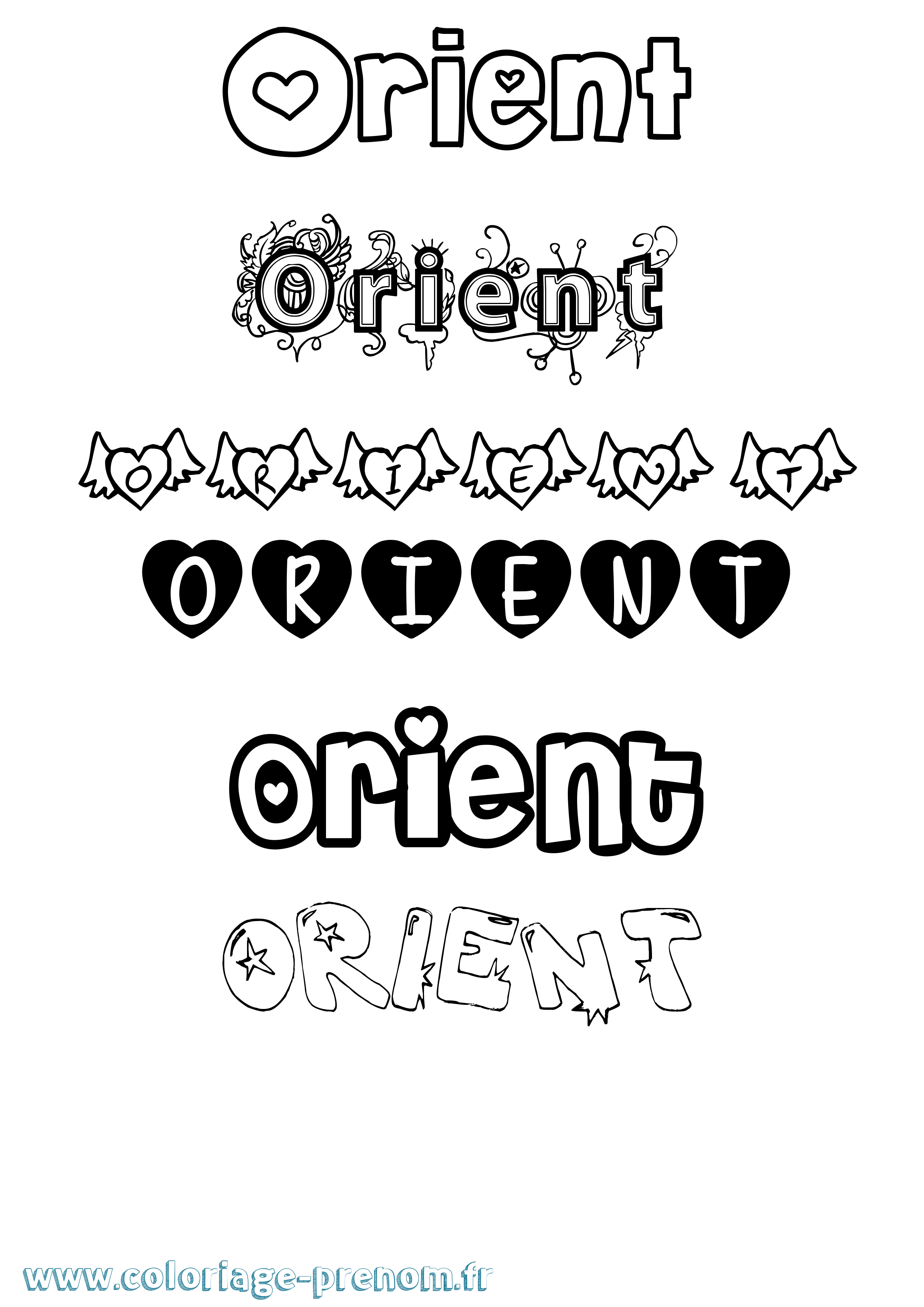Coloriage Orient Girly Coloriage prénom Orient Girly