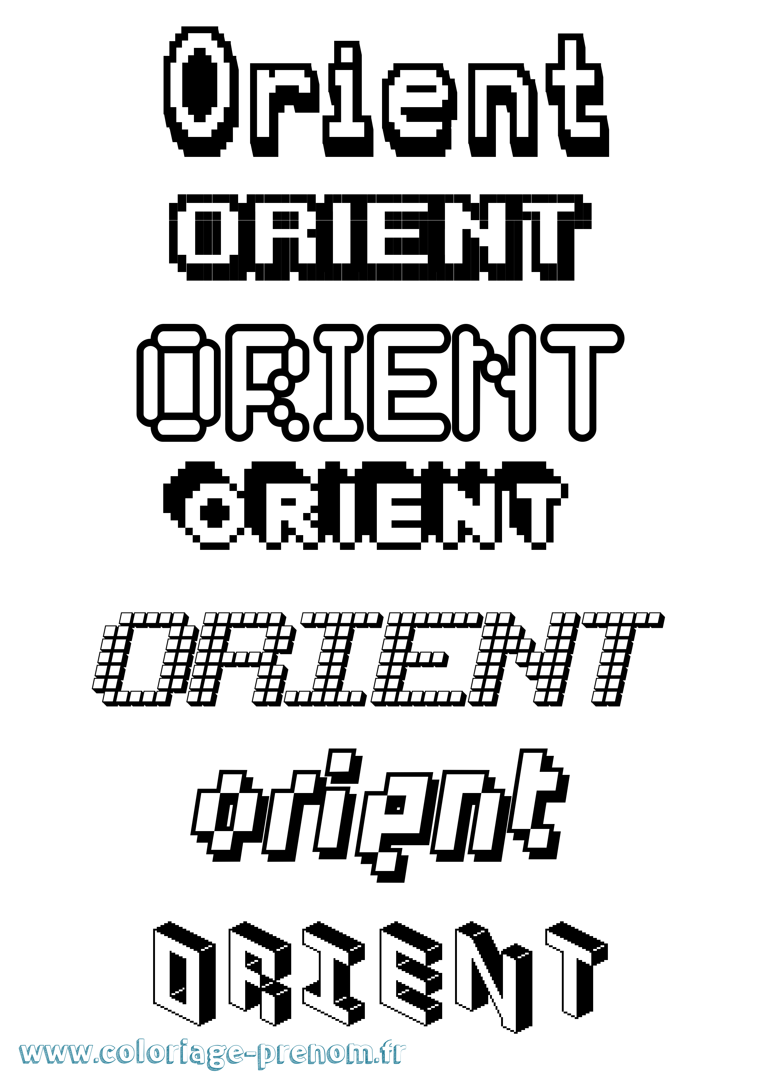 Coloriage Orient Pixel Coloriage prénom Orient Pixel