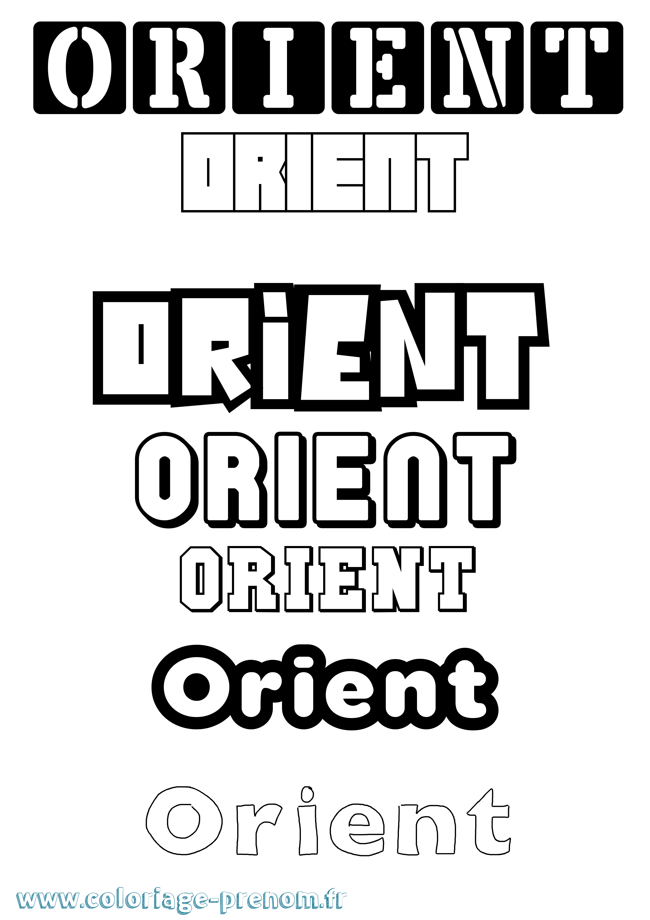 Coloriage Orient Simple Coloriage prénom Orient Simple
