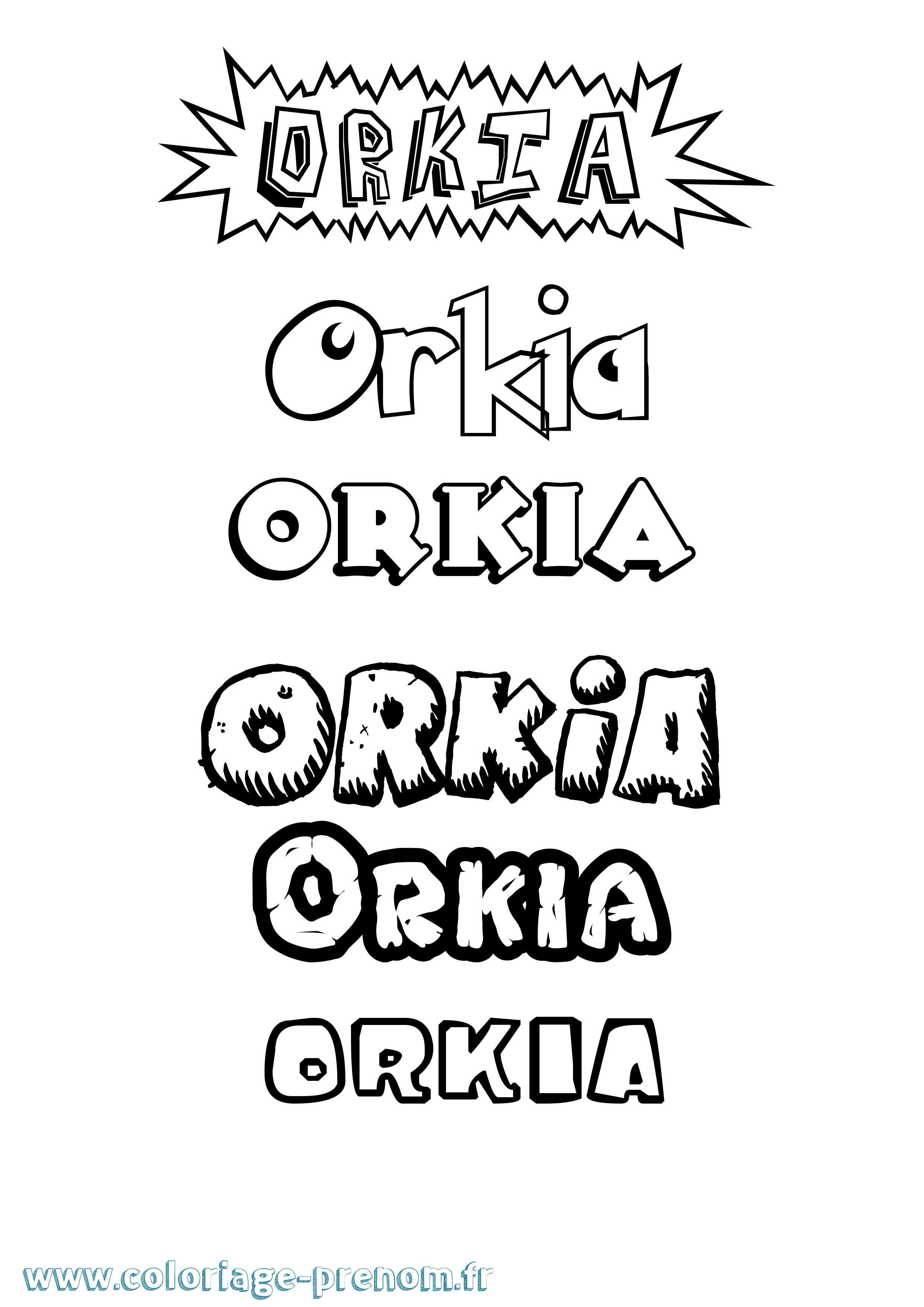 Coloriage Orkia Dessin Animé Coloriage prénom Orkia Dessin Animé