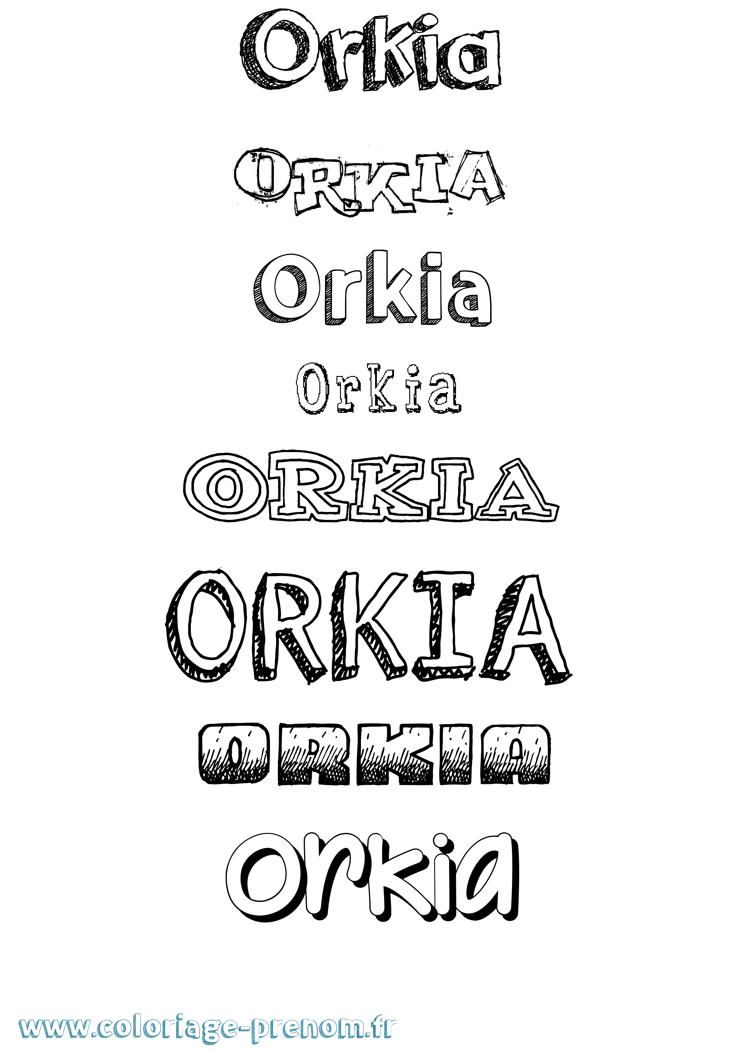 Coloriage Orkia Dessiné Coloriage prénom Orkia Dessiné