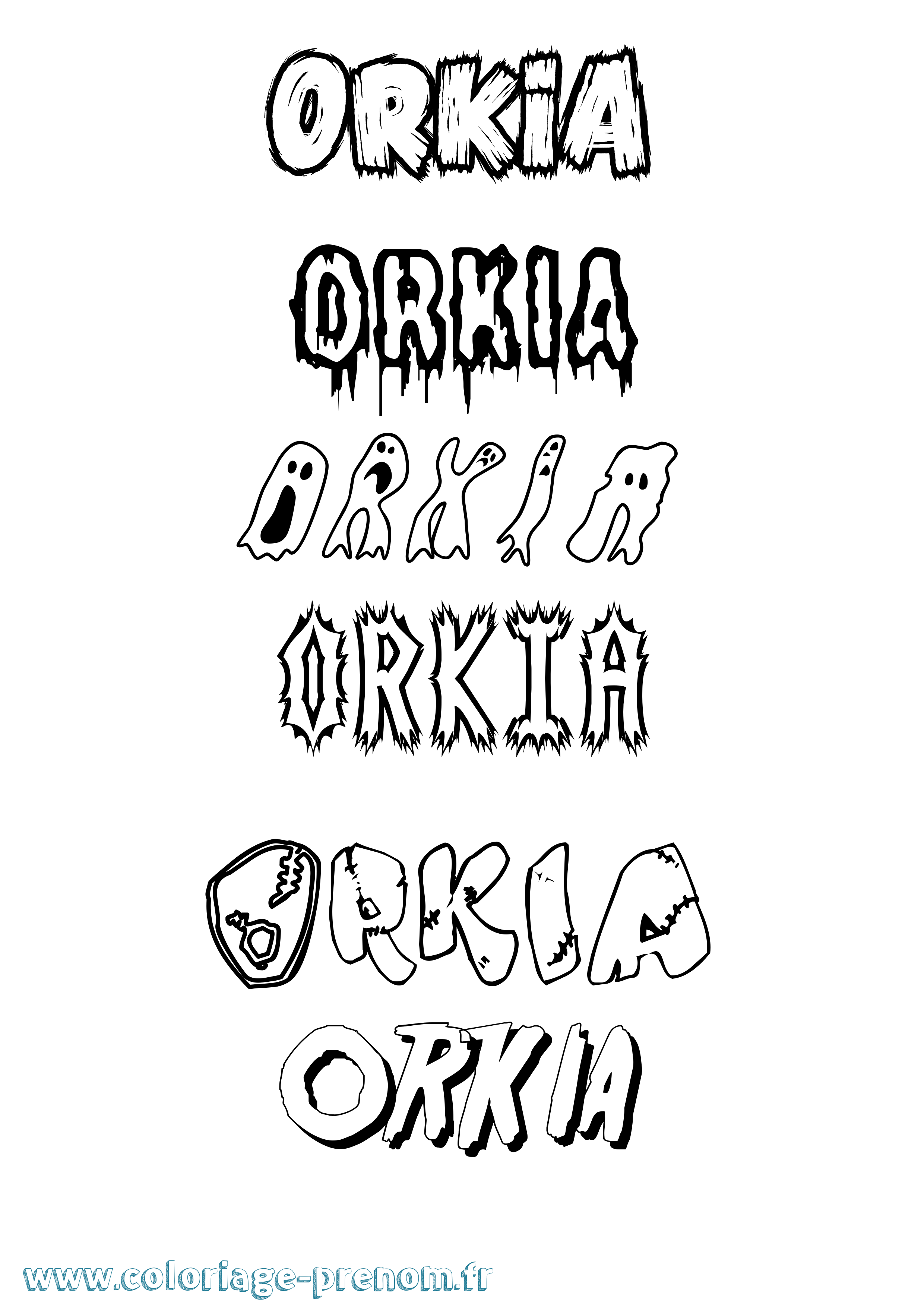 Coloriage Orkia Frisson Coloriage prénom Orkia Frisson