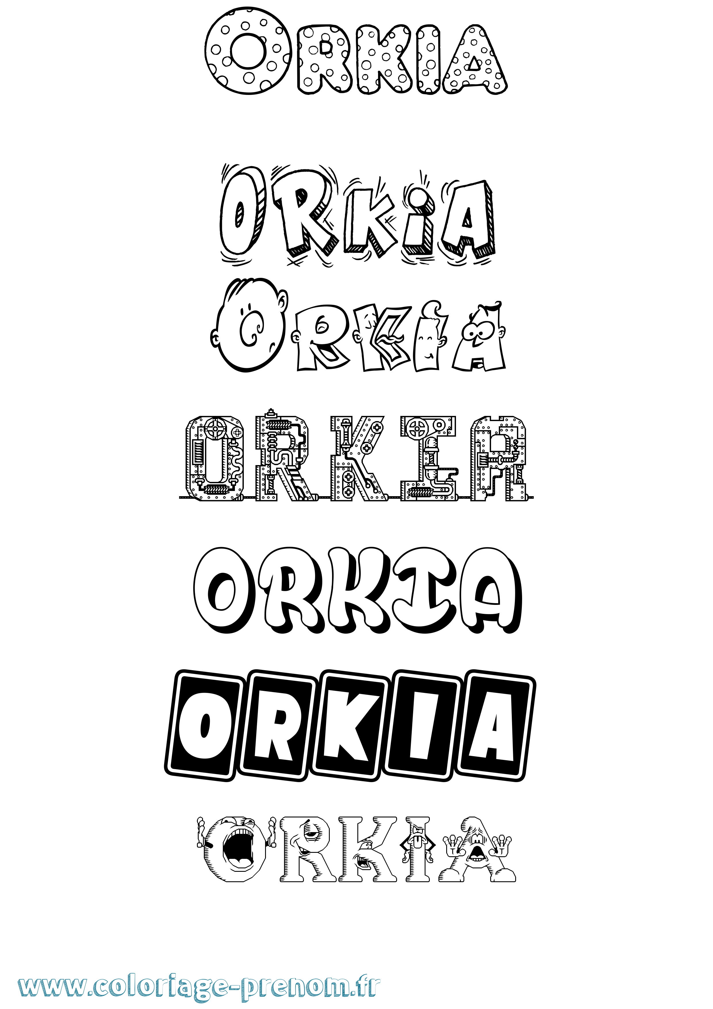 Coloriage Orkia Fun Coloriage prénom Orkia Fun