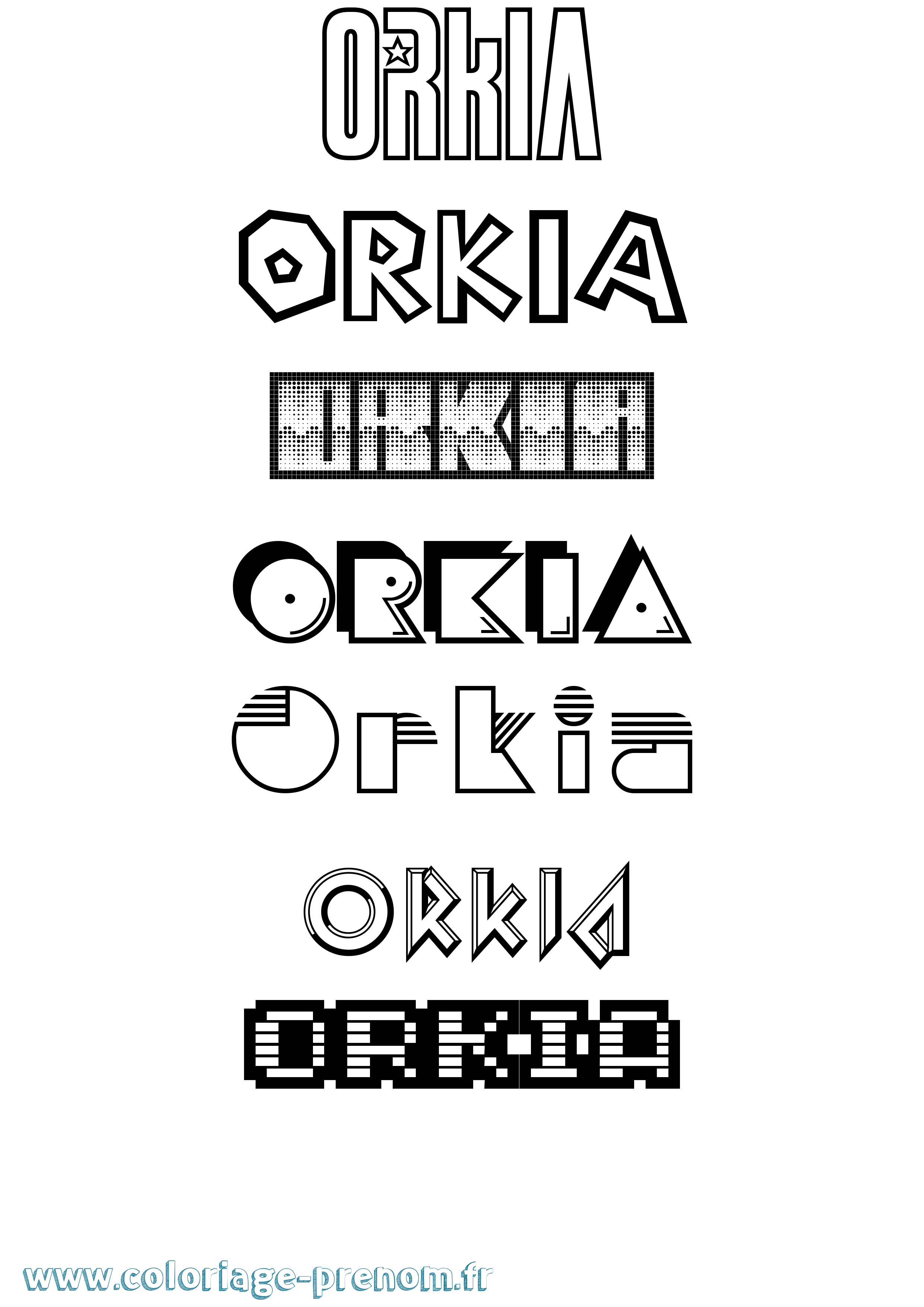 Coloriage Orkia Jeux Vidéos Coloriage prénom Orkia Jeux Vidéos
