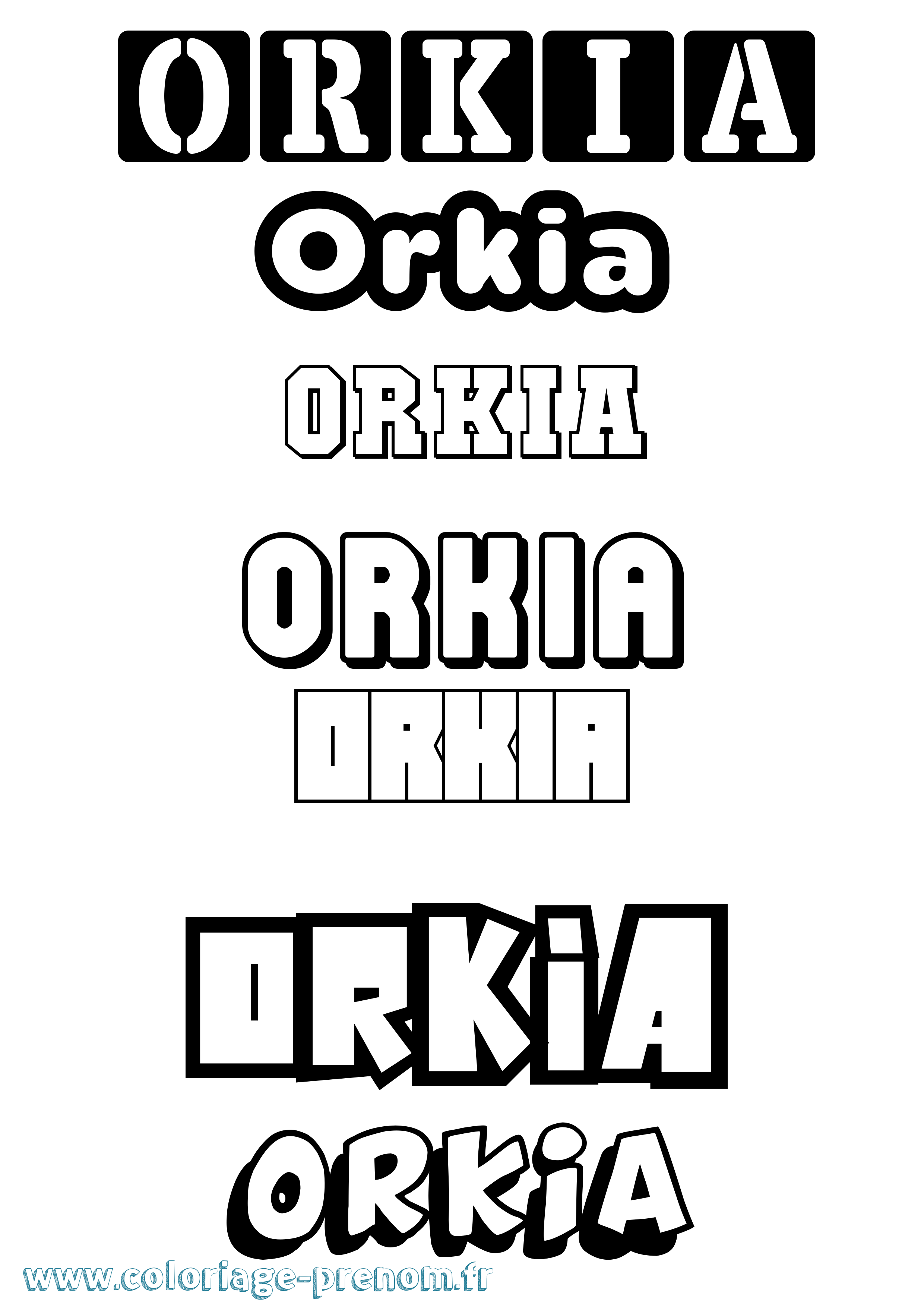 Coloriage Orkia Simple Coloriage prénom Orkia Simple
