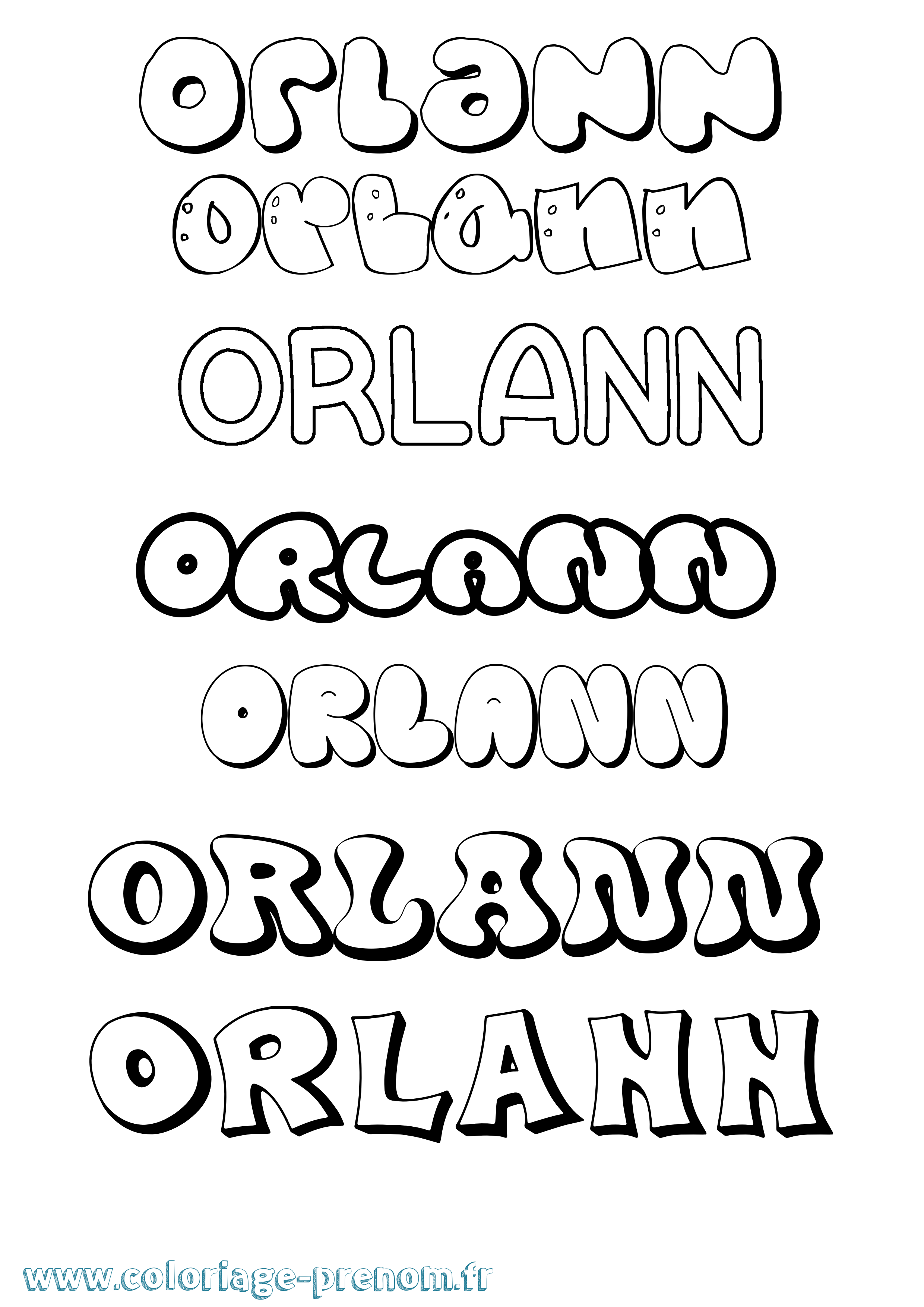Coloriage Orlann Bubble Coloriage prénom Orlann Bubble