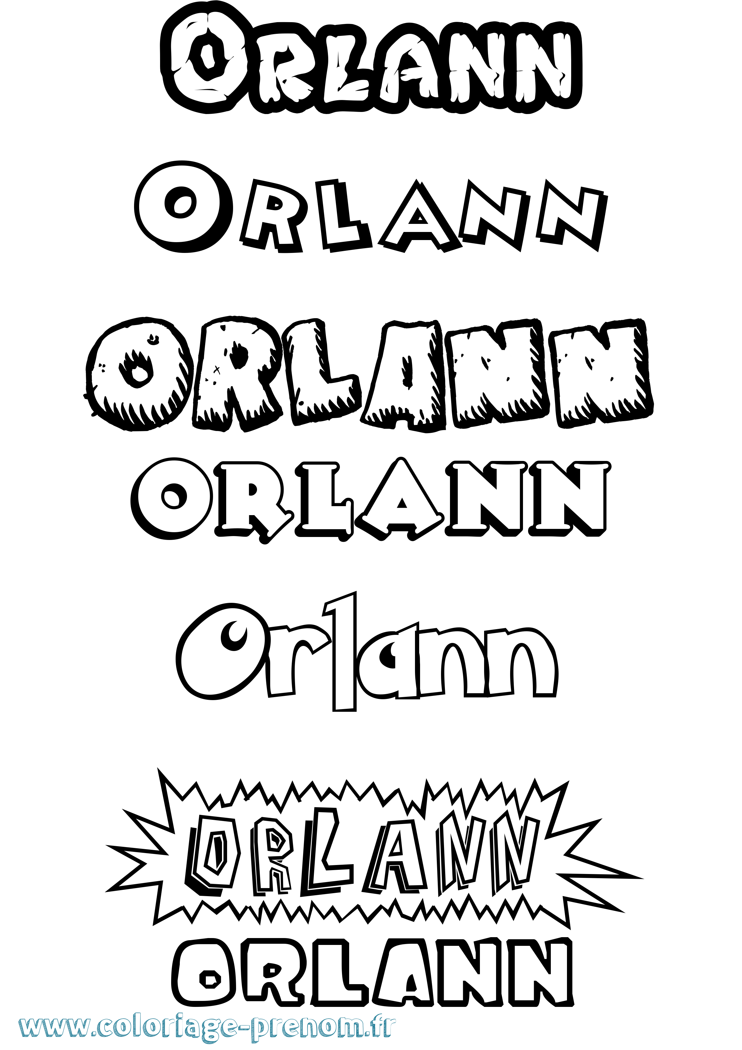 Coloriage Orlann Dessin Animé Coloriage prénom Orlann Dessin Animé
