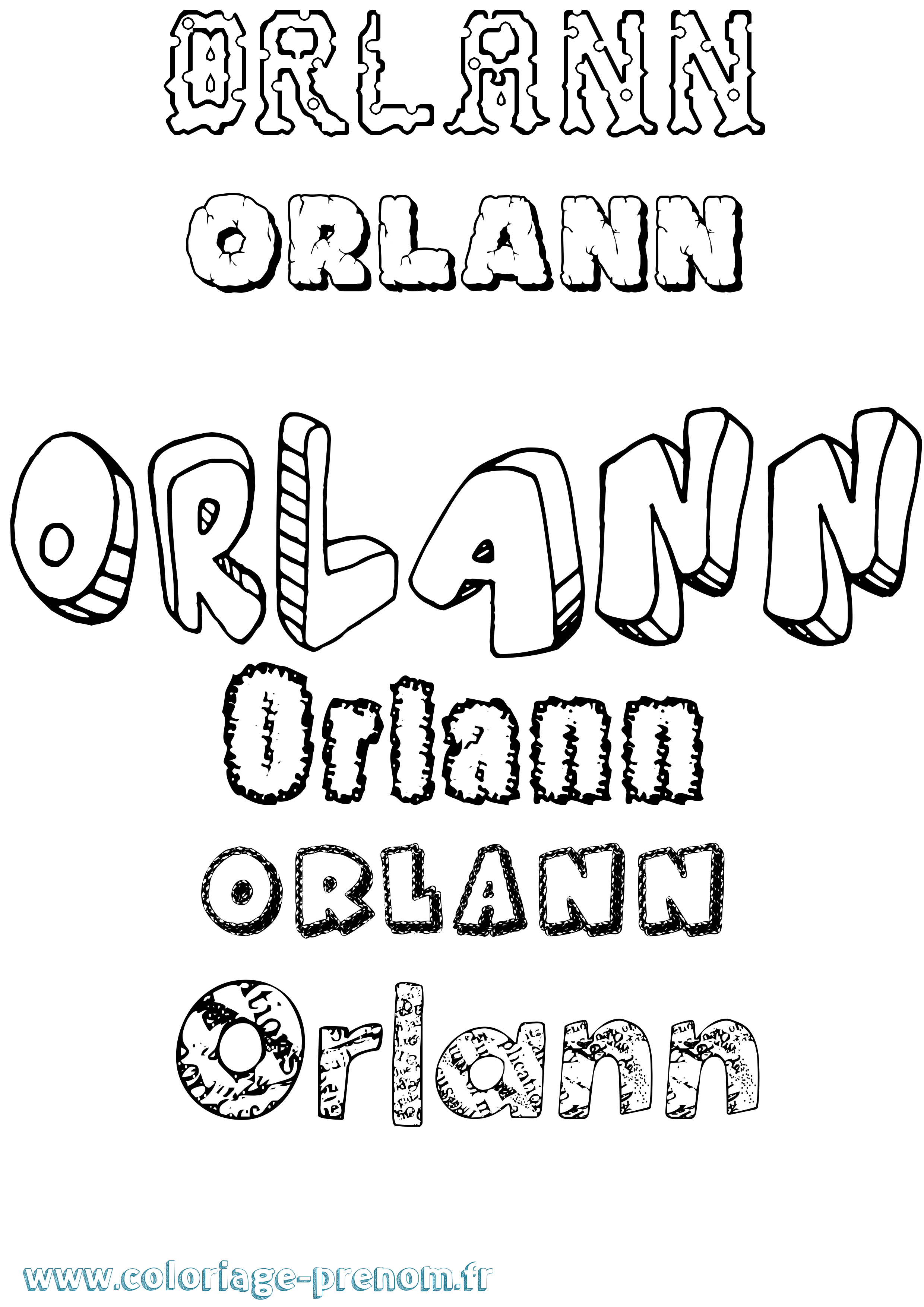 Coloriage Orlann Destructuré Coloriage prénom Orlann Destructuré