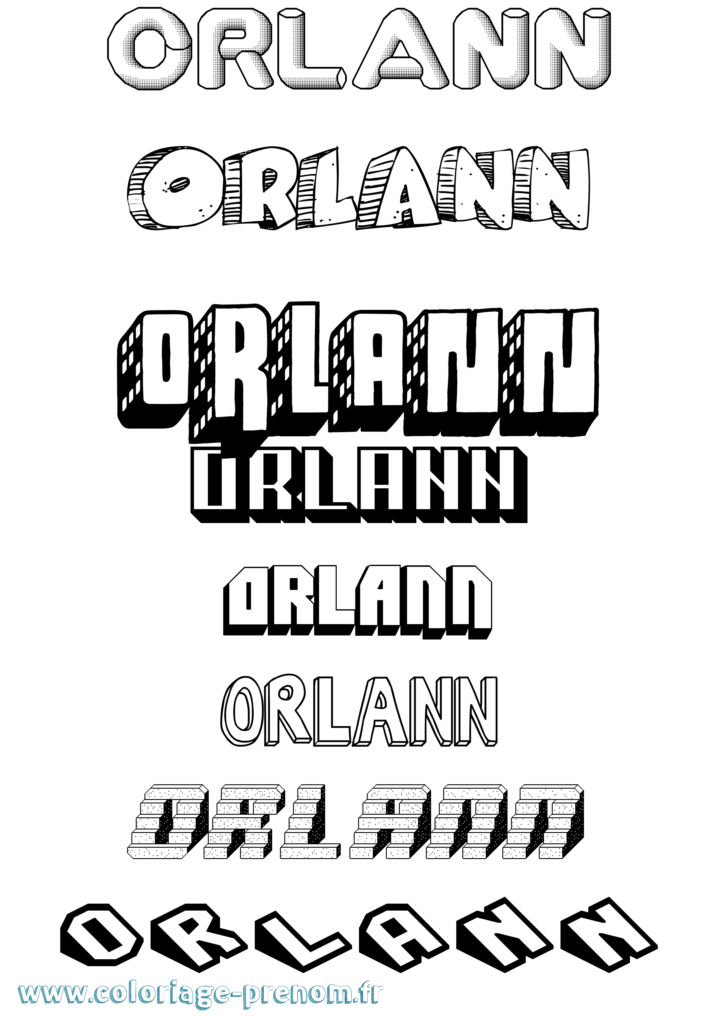 Coloriage Orlann Effet 3D Coloriage prénom Orlann Effet 3D