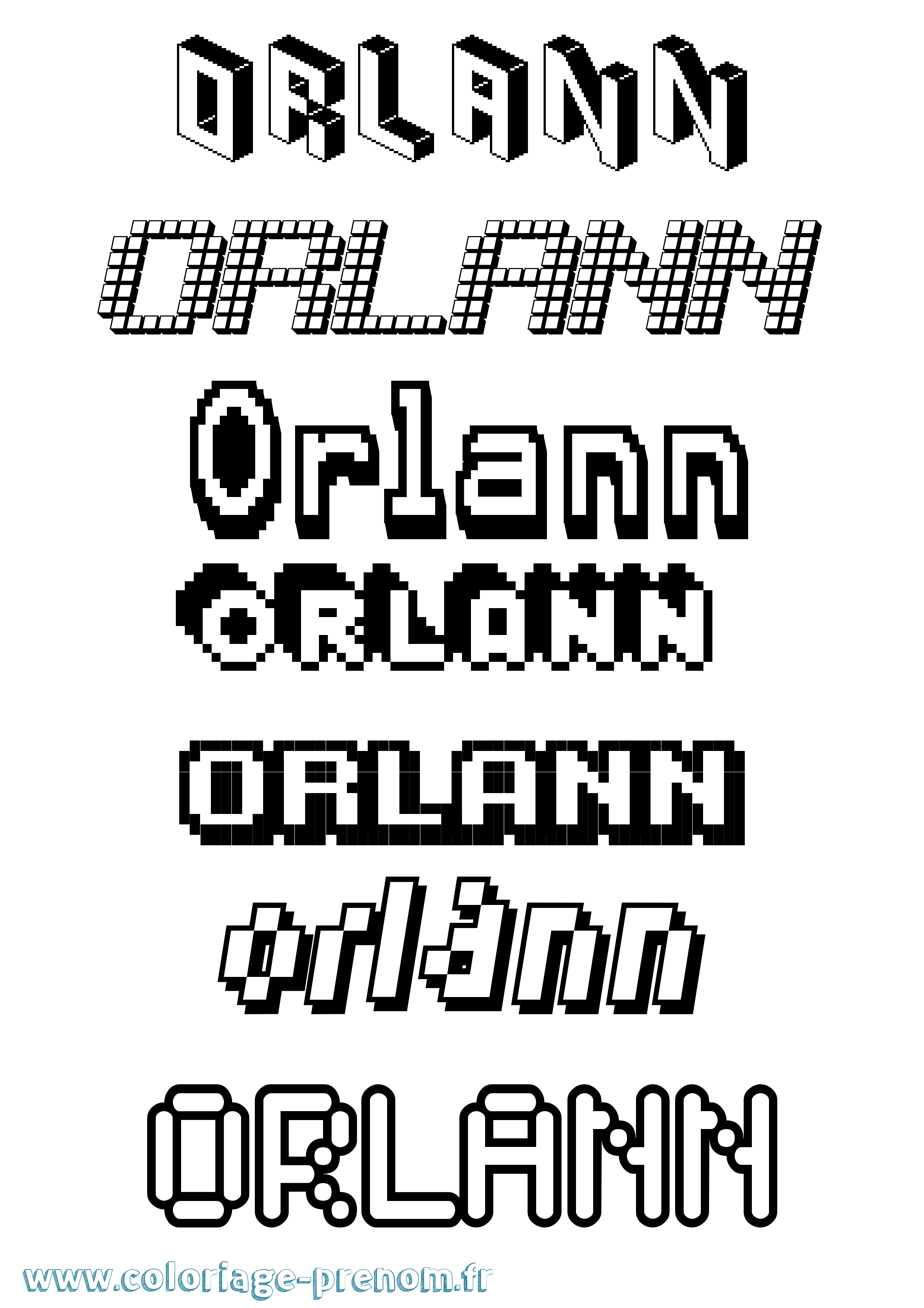 Coloriage Orlann Pixel Coloriage prénom Orlann Pixel