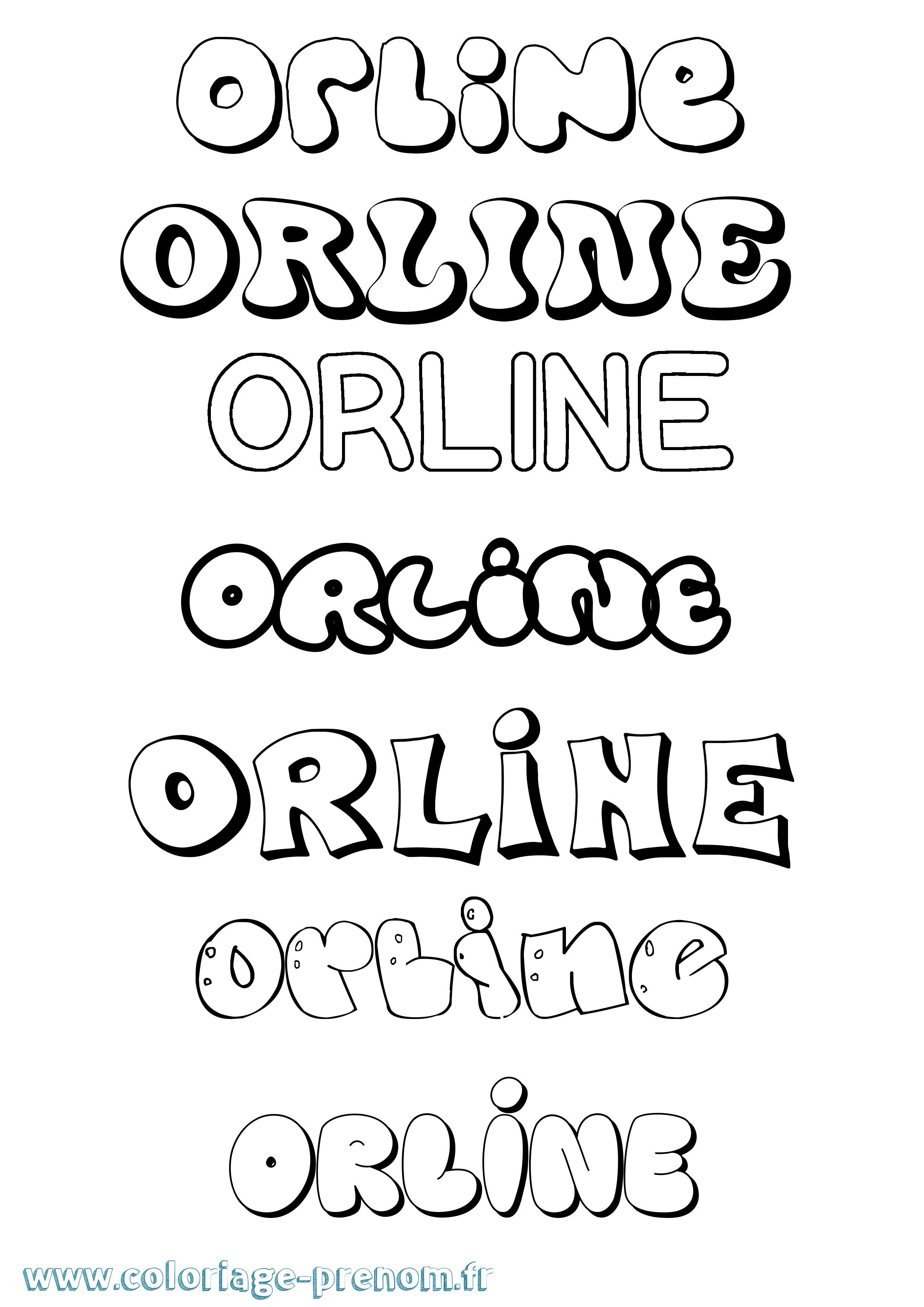 Coloriage Orline Bubble Coloriage prénom Orline Bubble