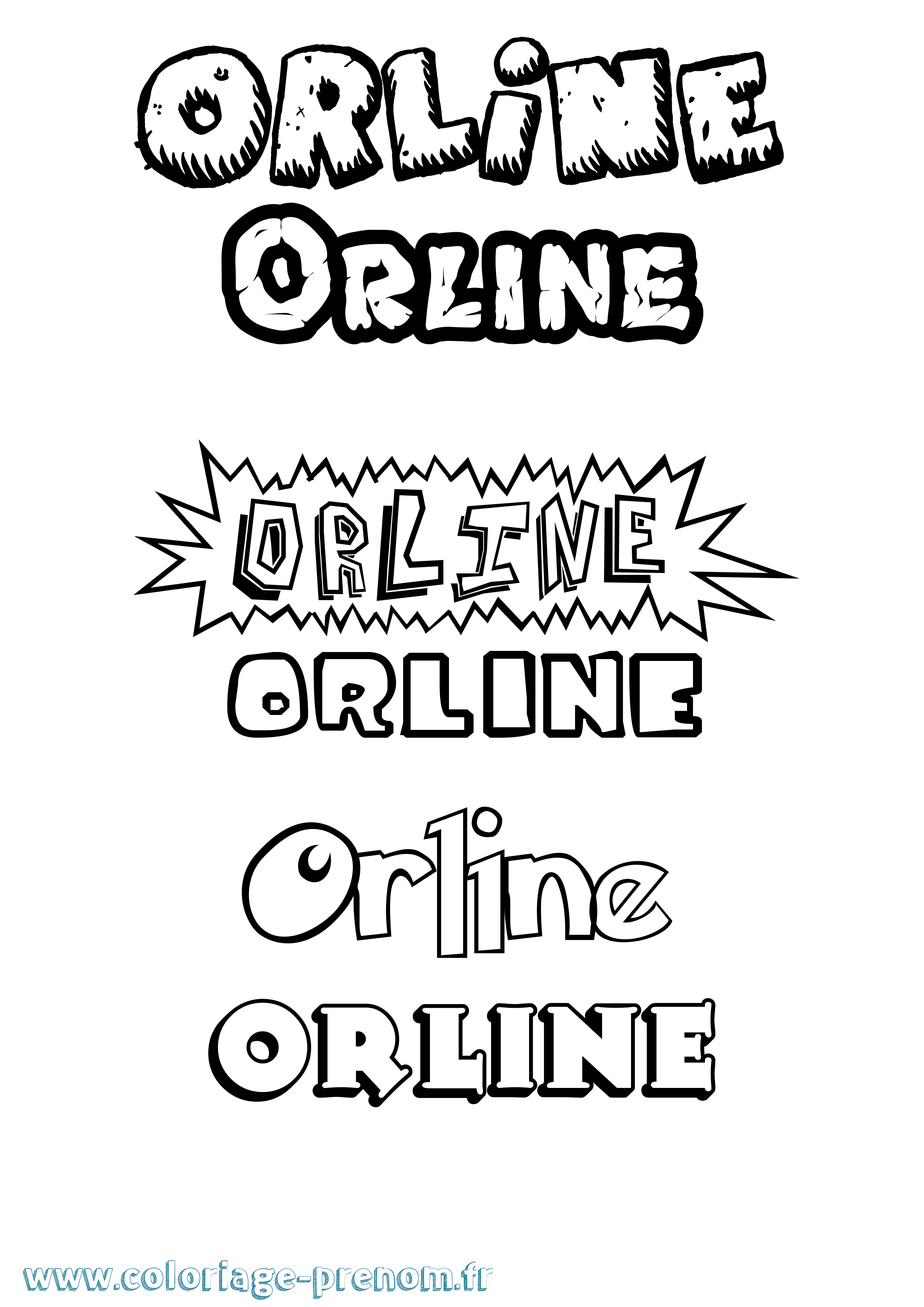 Coloriage Orline Dessin Animé Coloriage prénom Orline Dessin Animé