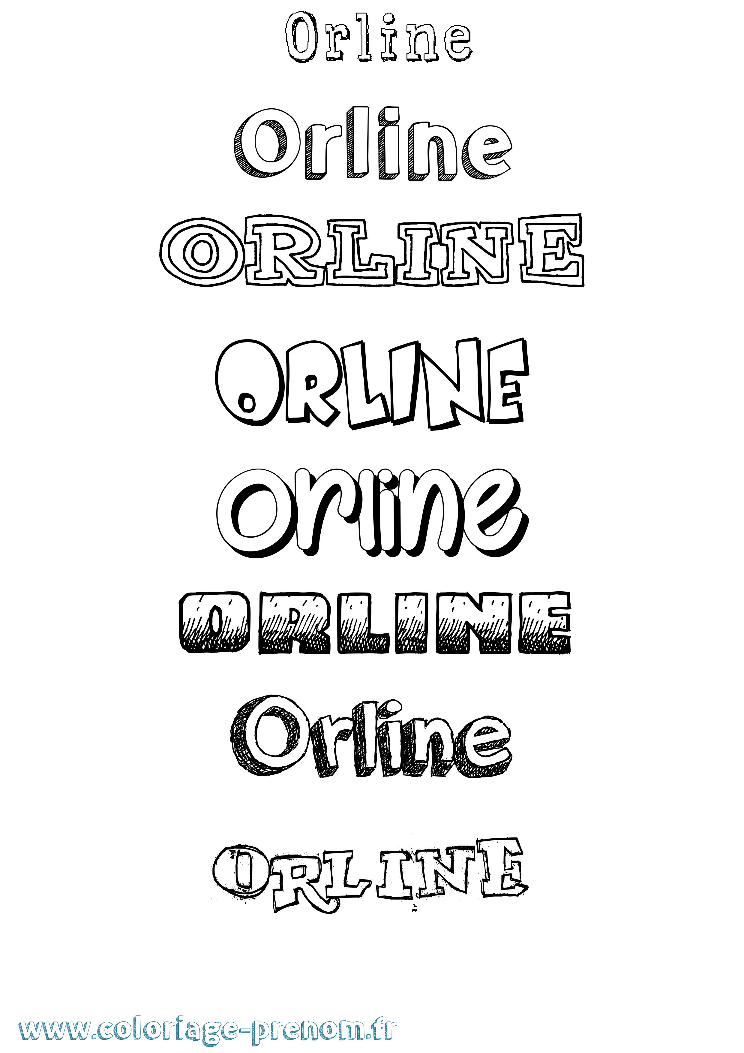 Coloriage Orline Dessiné Coloriage prénom Orline Dessiné