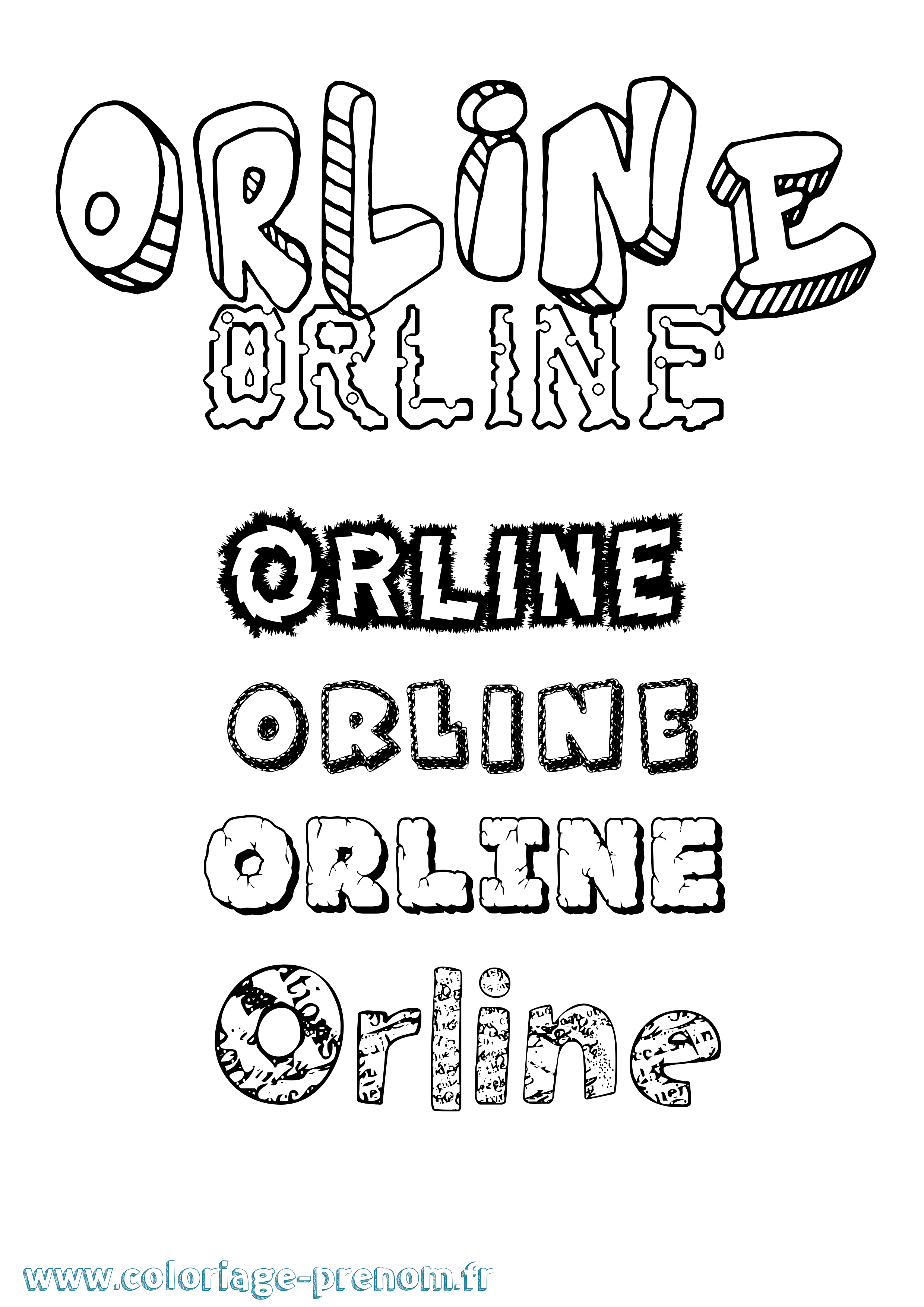 Coloriage Orline Destructuré Coloriage prénom Orline Destructuré