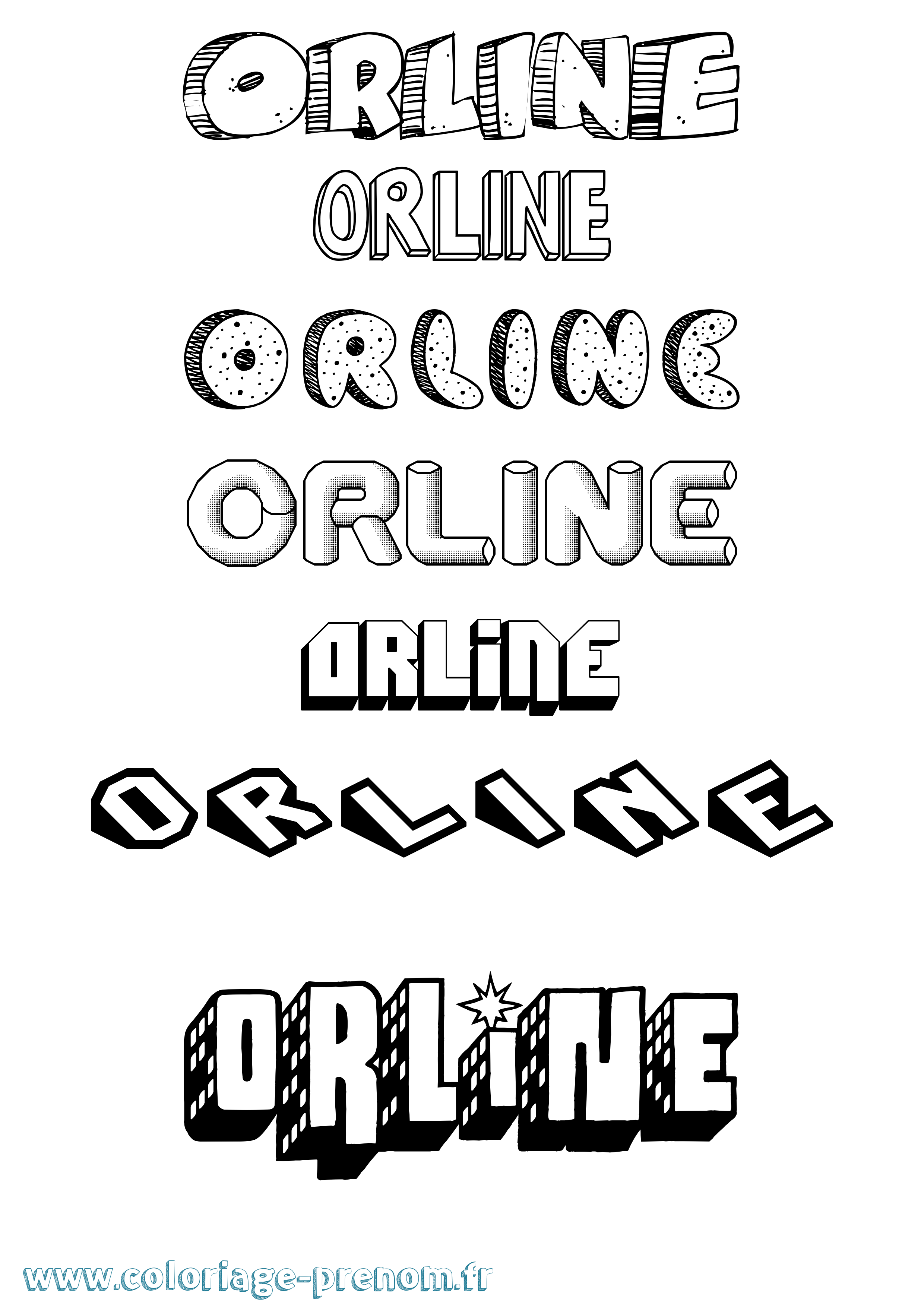Coloriage Orline Effet 3D Coloriage prénom Orline Effet 3D