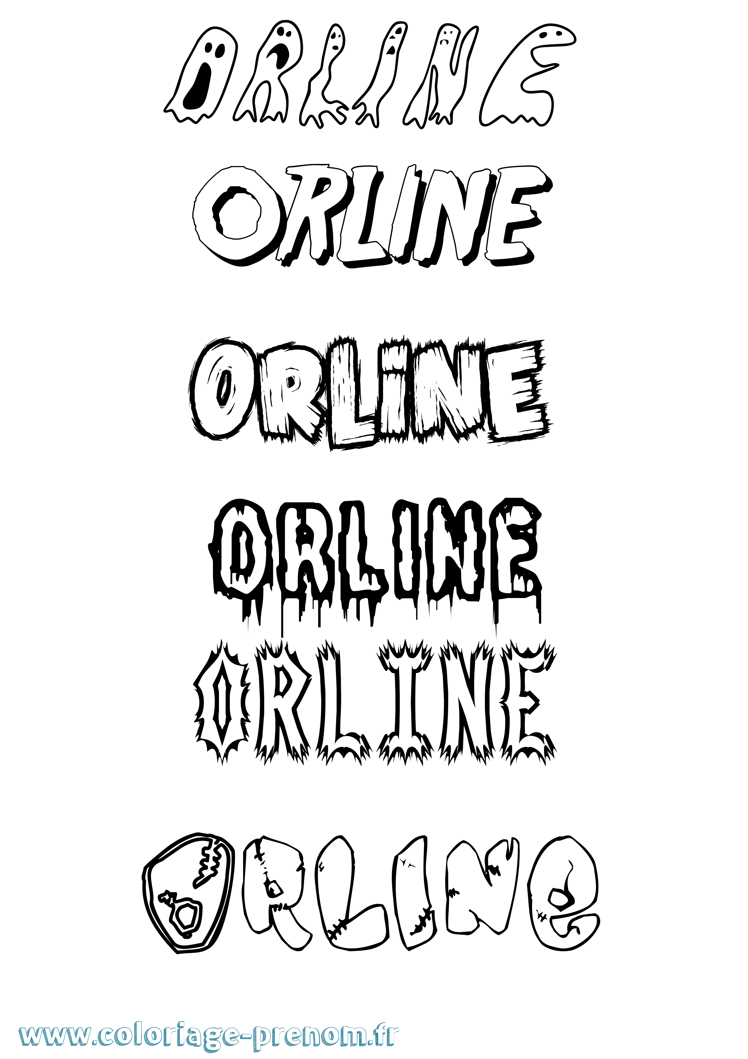 Coloriage Orline Frisson Coloriage prénom Orline Frisson