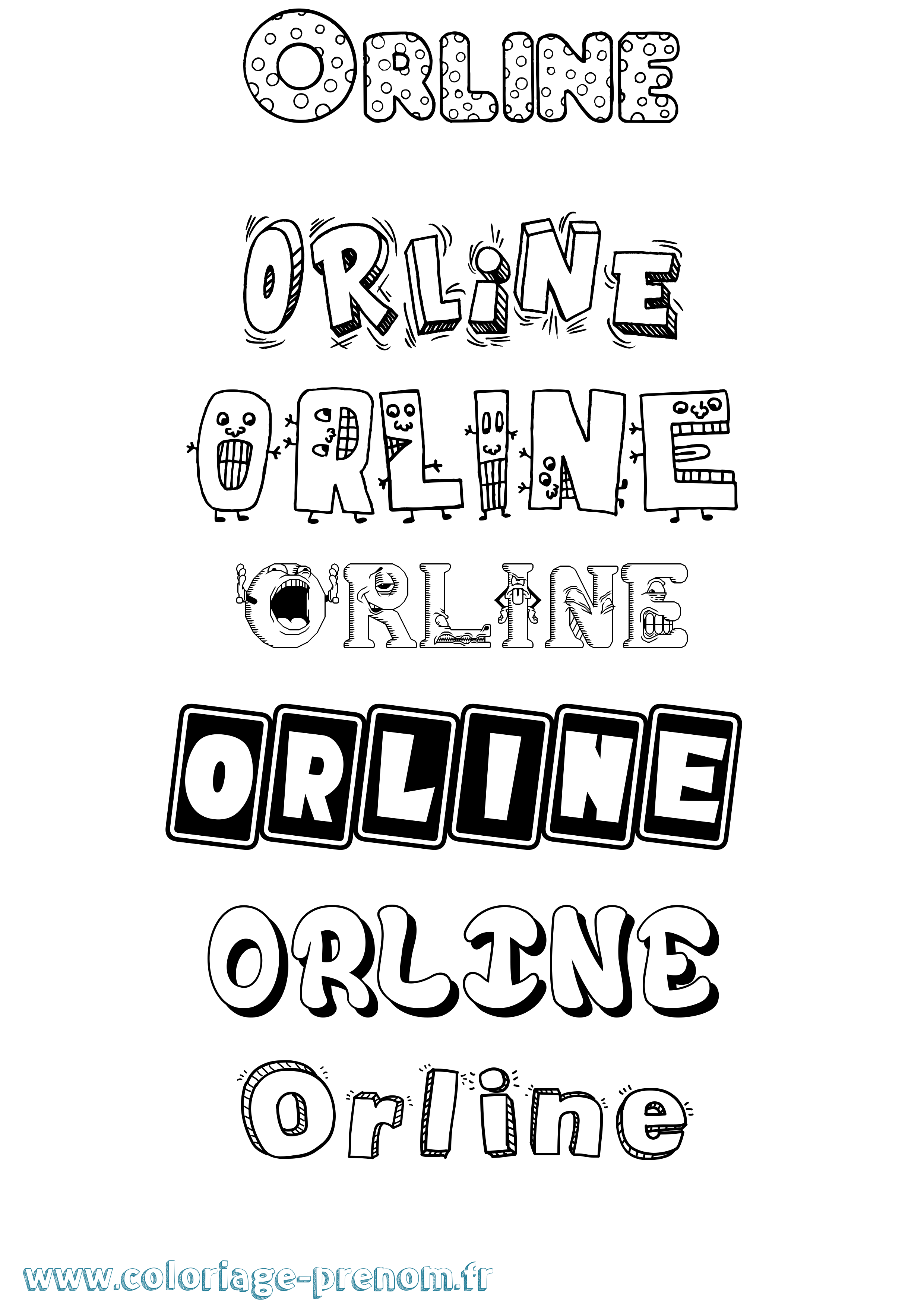 Coloriage Orline Fun Coloriage prénom Orline Fun