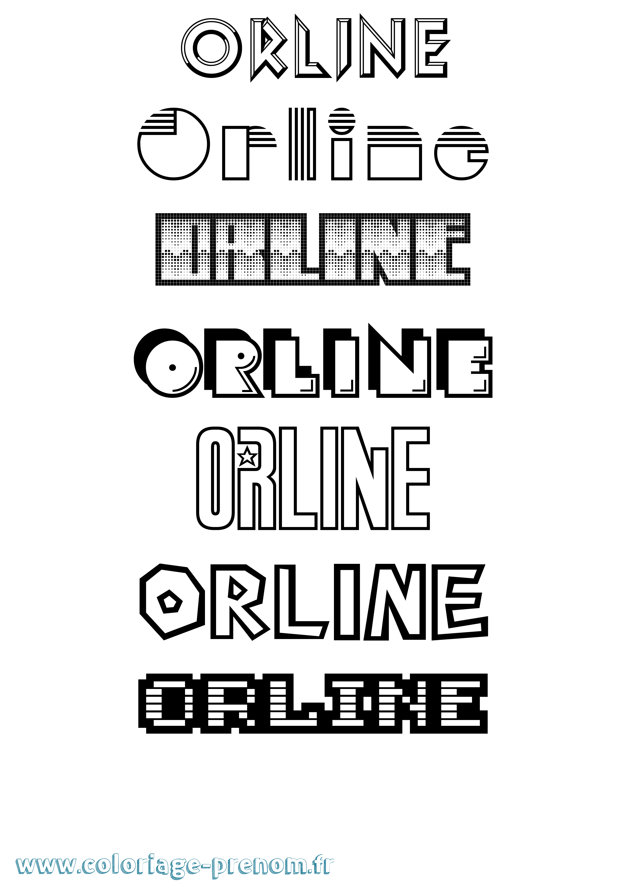 Coloriage Orline Jeux Vidéos Coloriage prénom Orline Jeux Vidéos