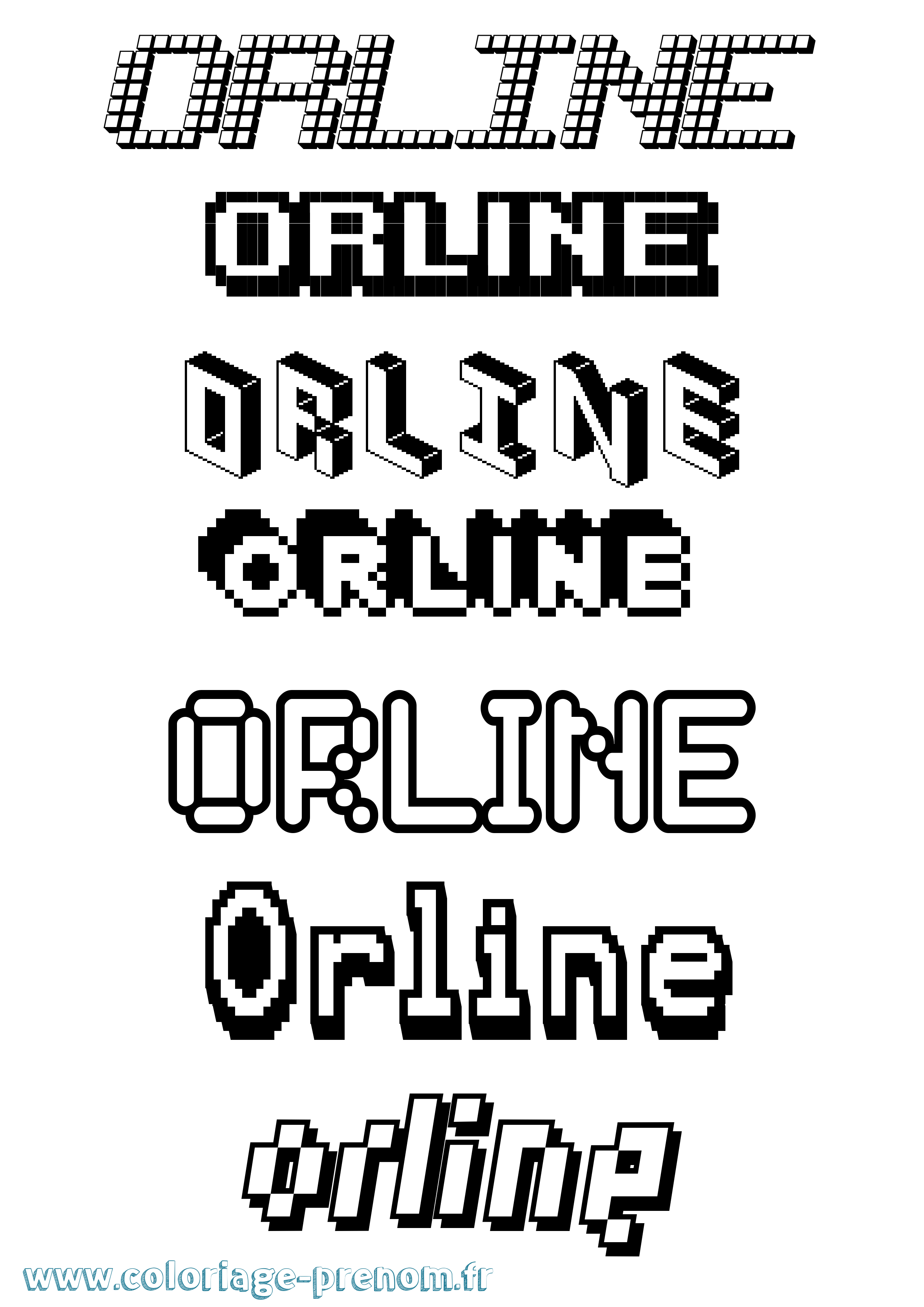 Coloriage Orline Pixel Coloriage prénom Orline Pixel