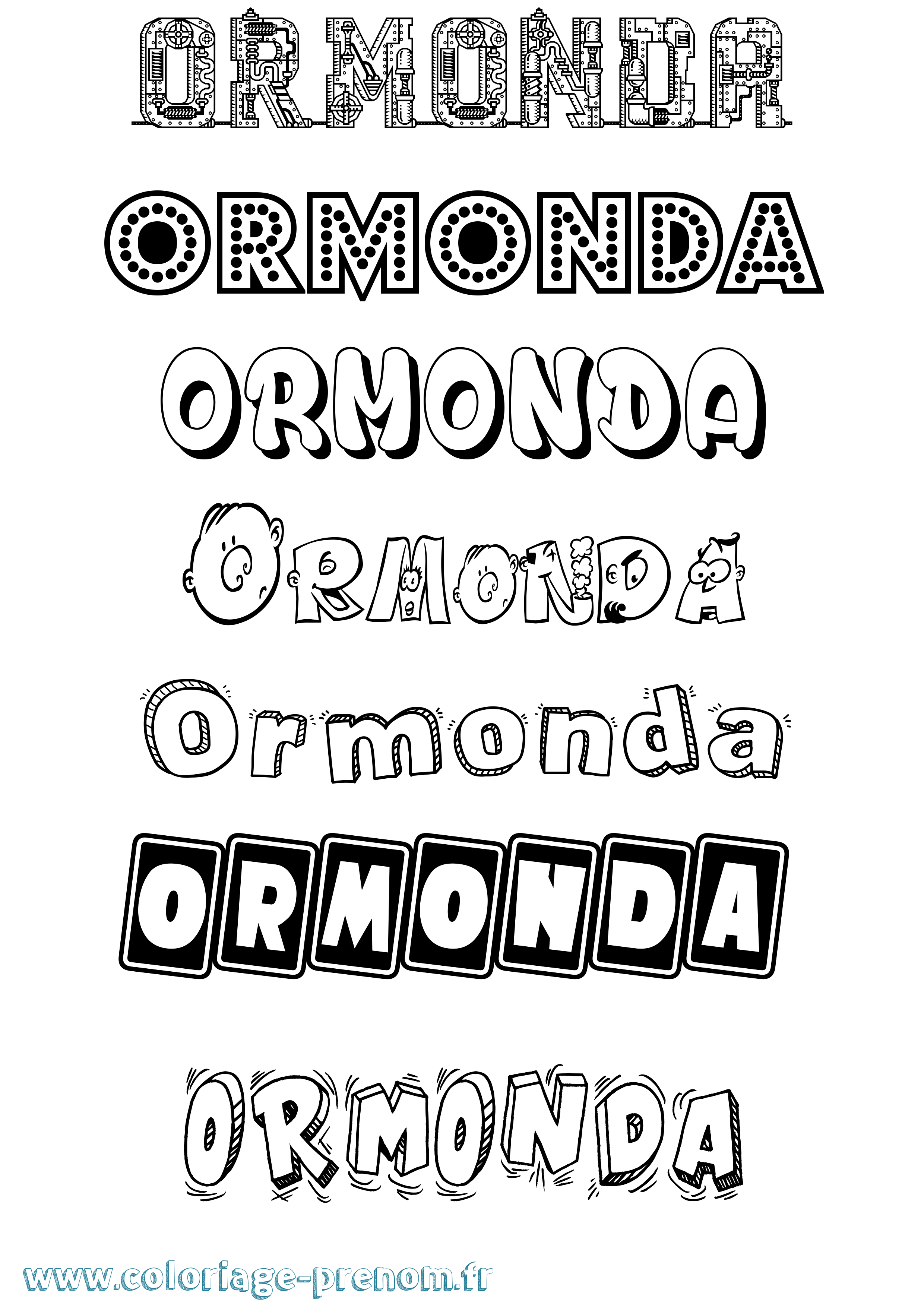 Coloriage Ormonda Fun Coloriage prénom Ormonda Fun