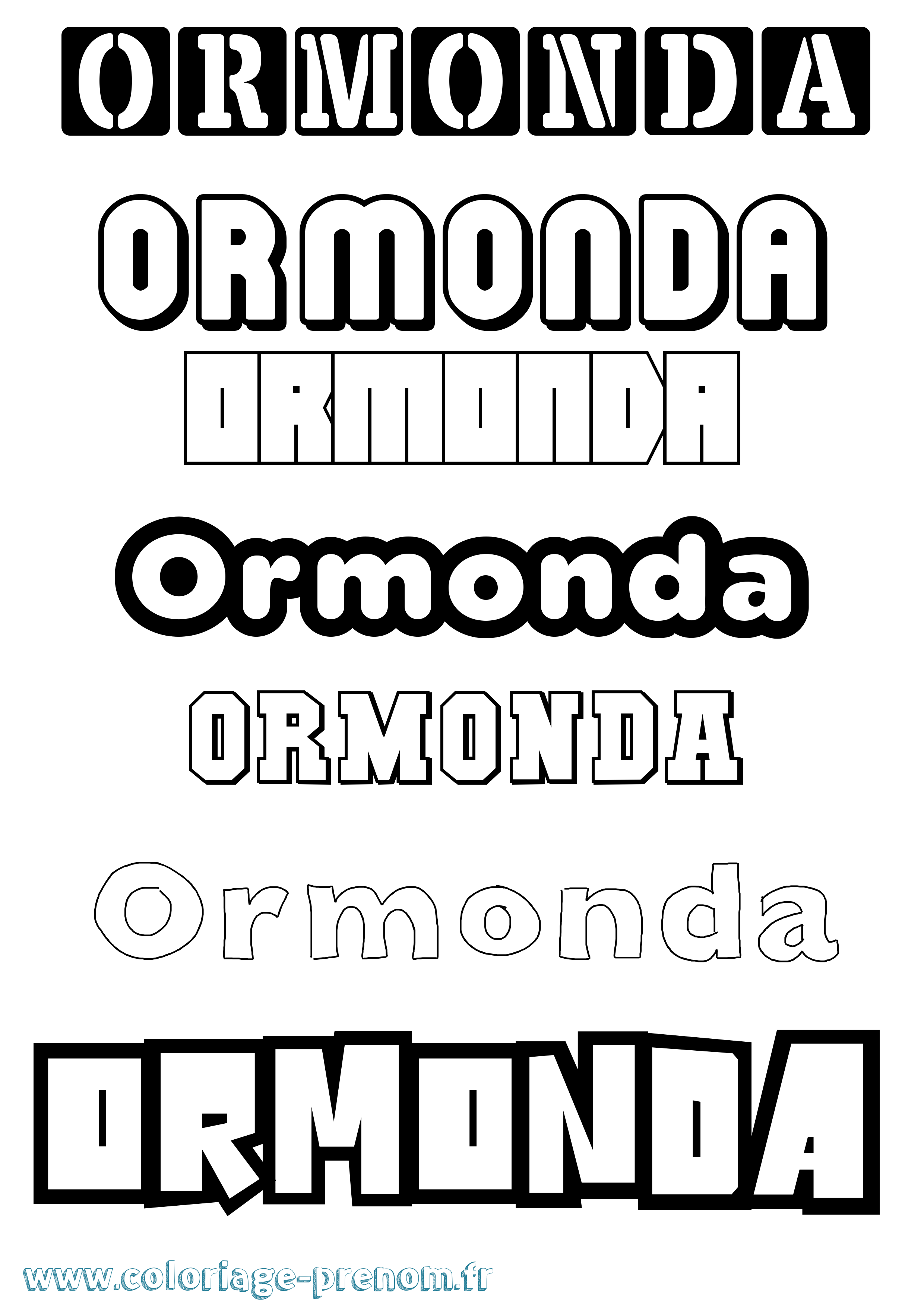 Coloriage Ormonda Simple Coloriage prénom Ormonda Simple
