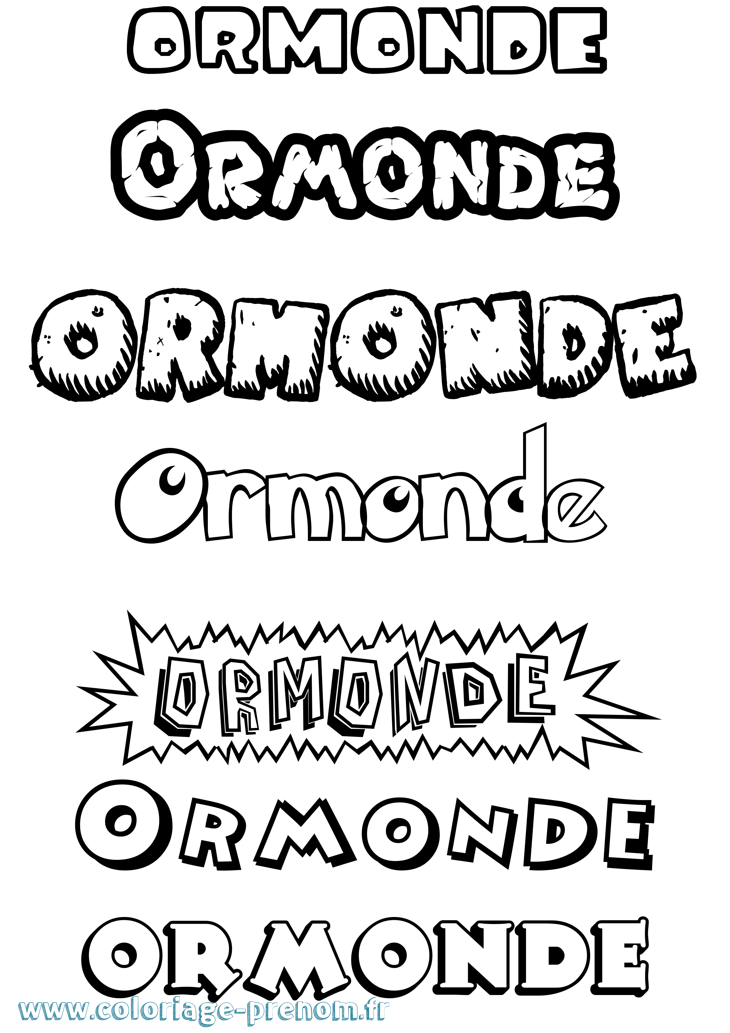 Coloriage Ormonde Dessin Animé Coloriage prénom Ormonde Dessin Animé